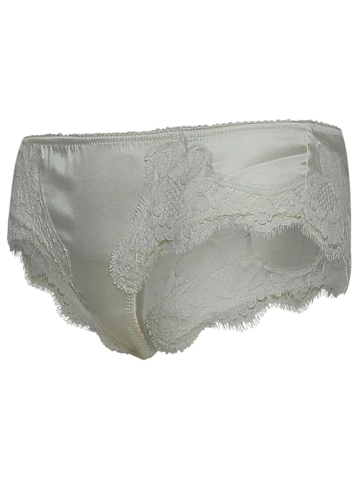 Shop Dolce & Gabbana White Silk Blend Briefs