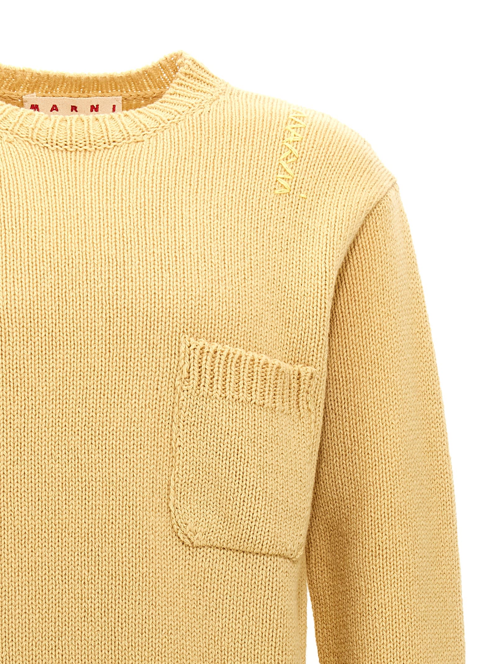 Marni Men Wool Sweater In Yellow