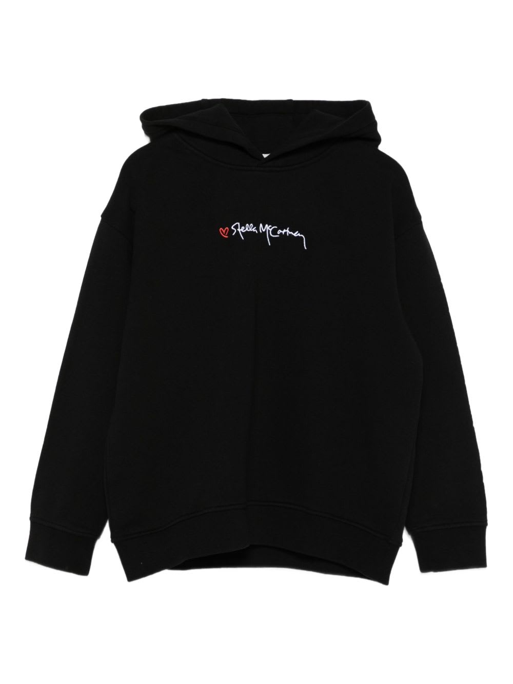 Stella Mccartney Embroidered-logo Hoodie In Black