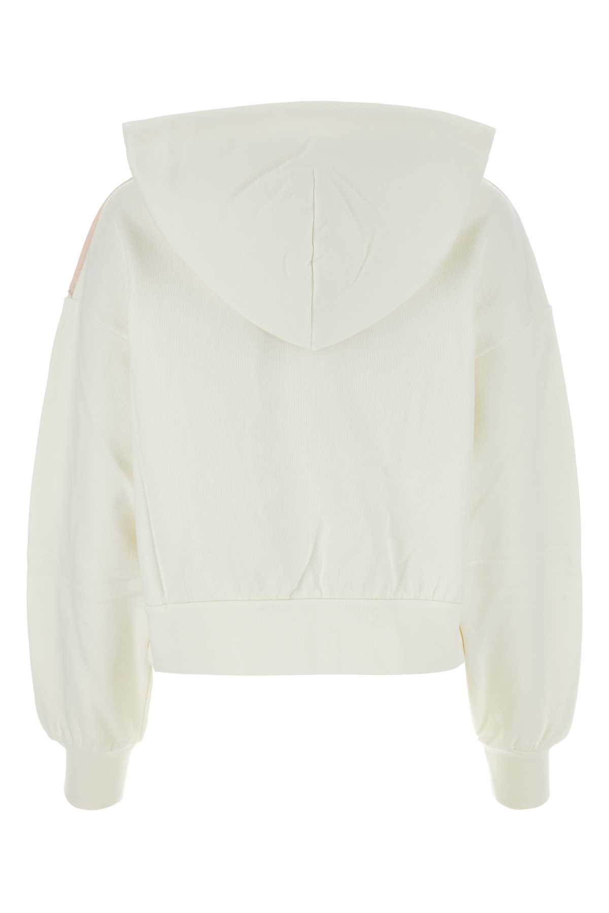 Shop Gucci White Jersey Sweatshirt In Sunlightpinkmix