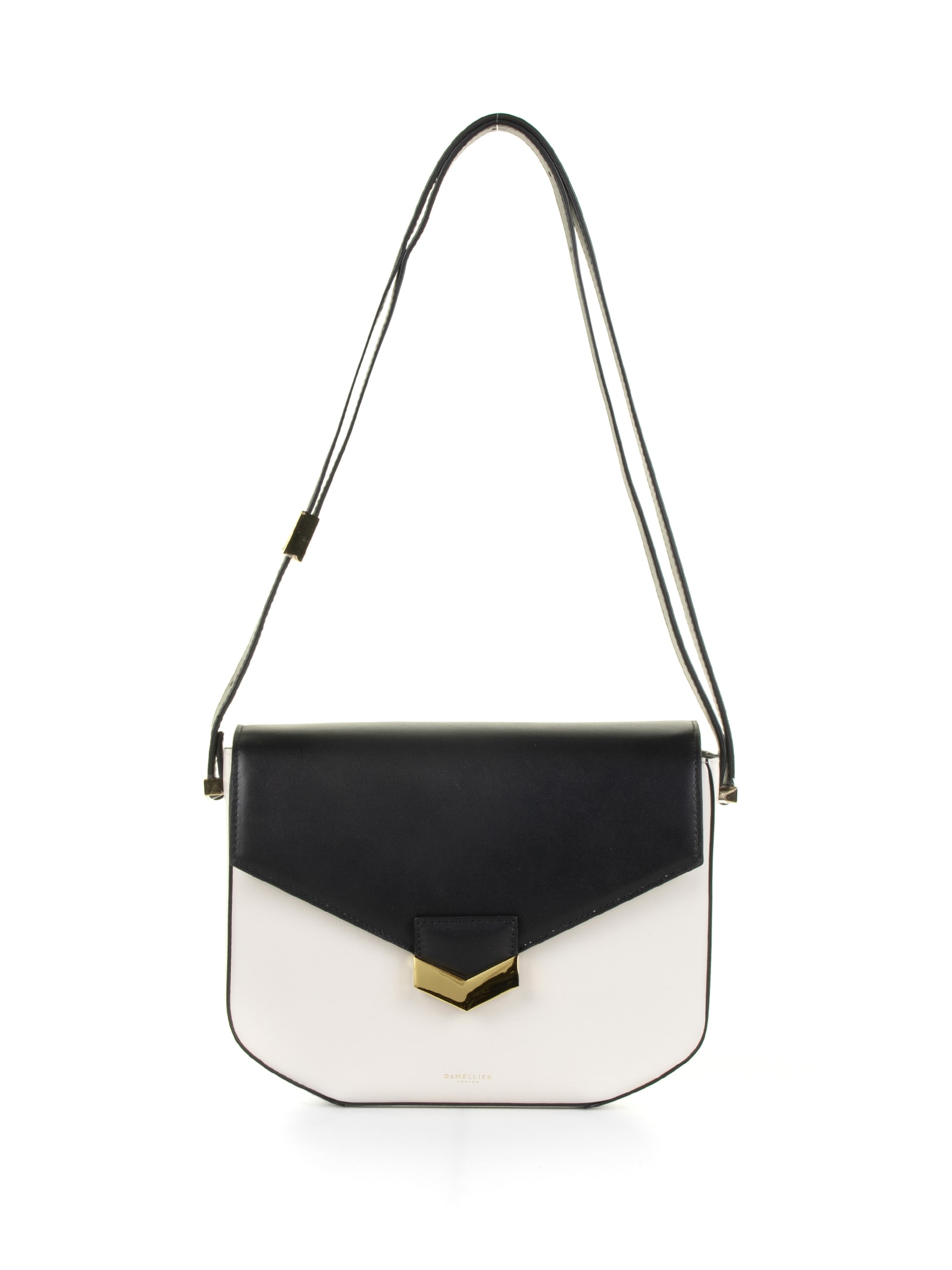 Demellier London Two-tone Shoulder Bag In Black Off White