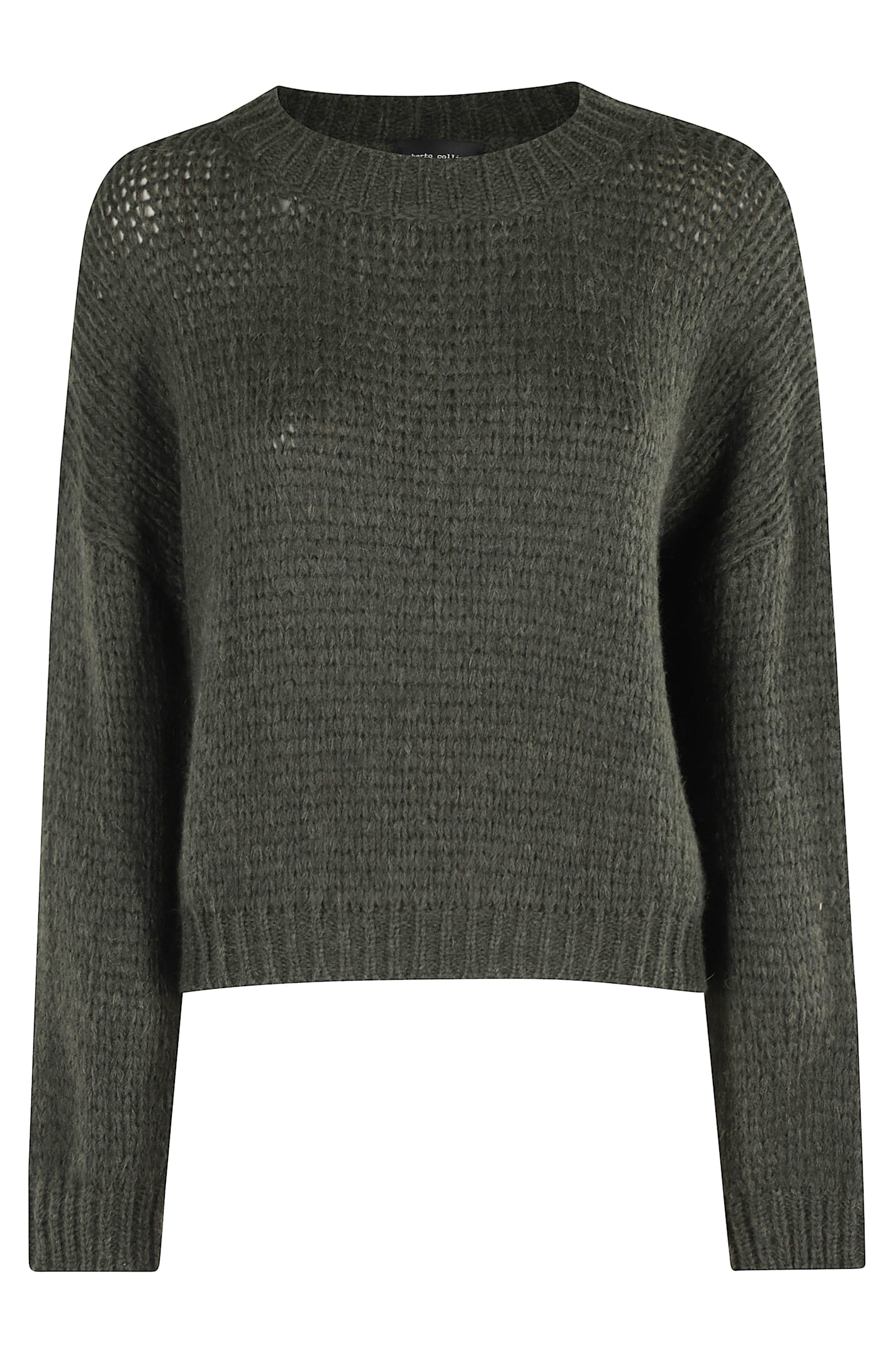 Roberto Collina Textured Round-neck Sweater In Green