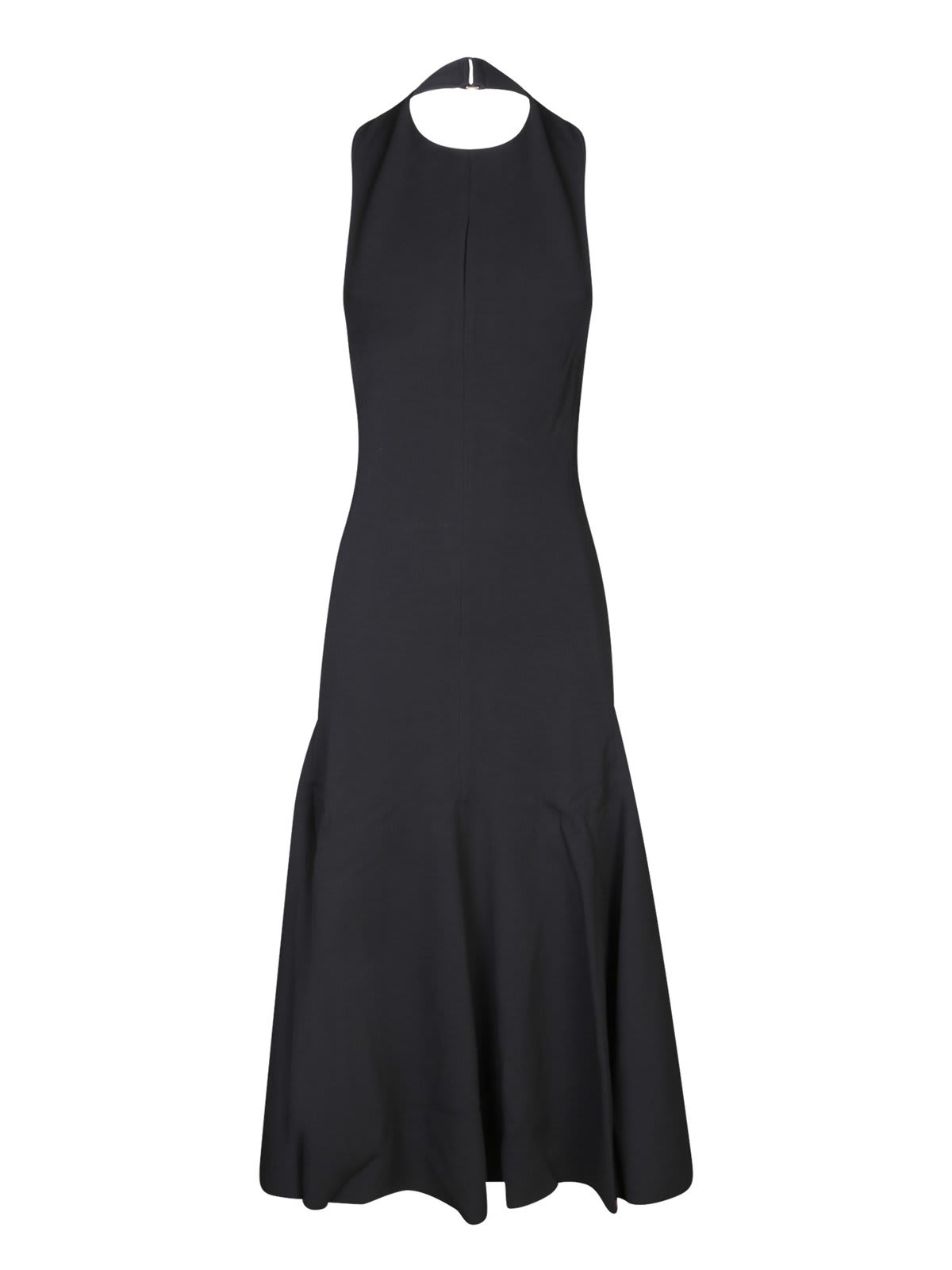 Shop Jacquemus La Robe Favola Flared Halter Dress In Black