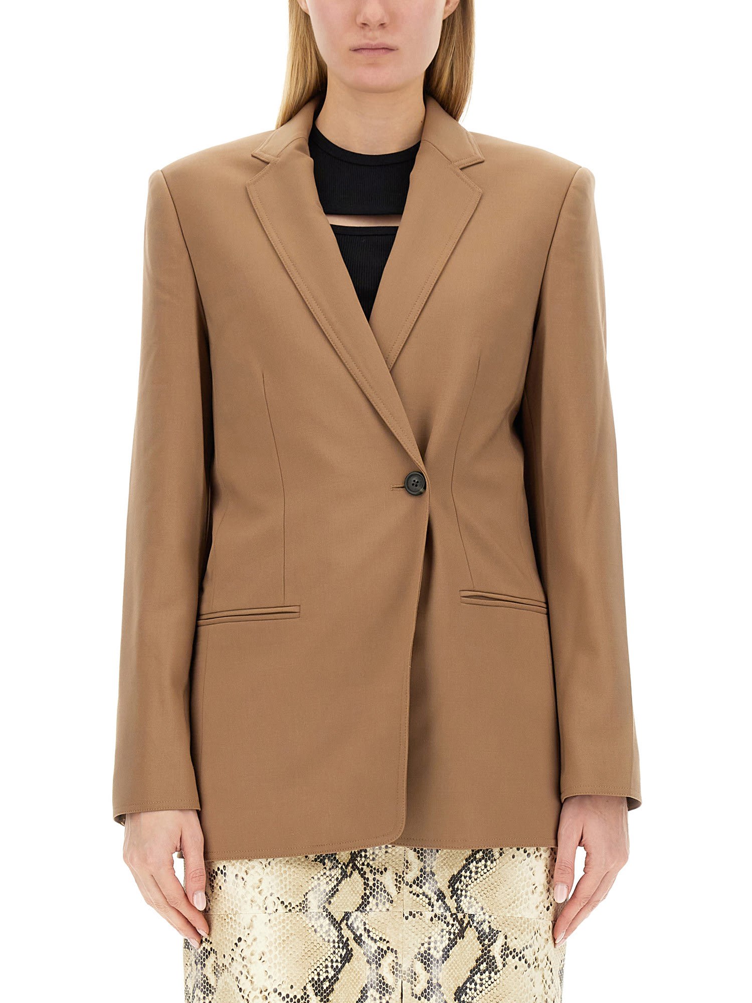 helmut lang single-double breasted blazer