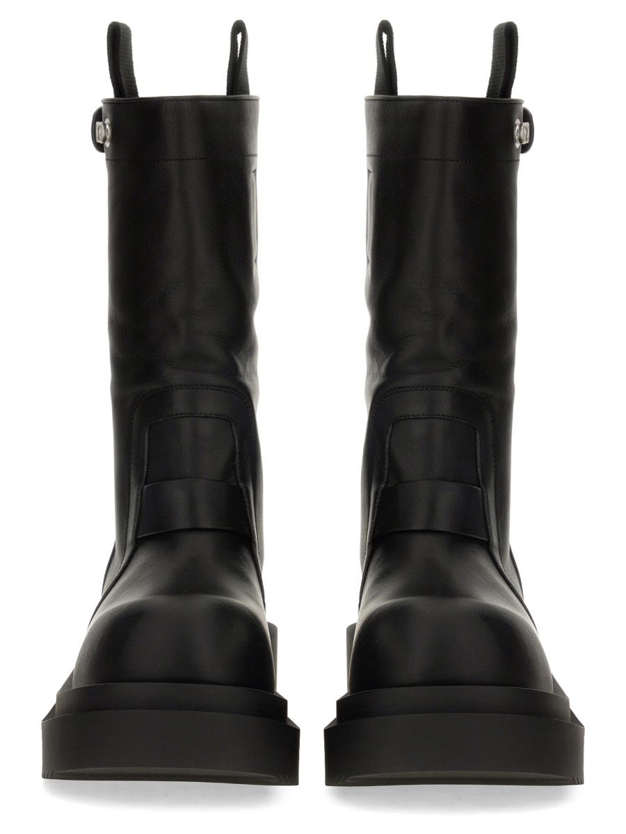 Rick Owens Block Heel Mid-calf Leather Boots In Black