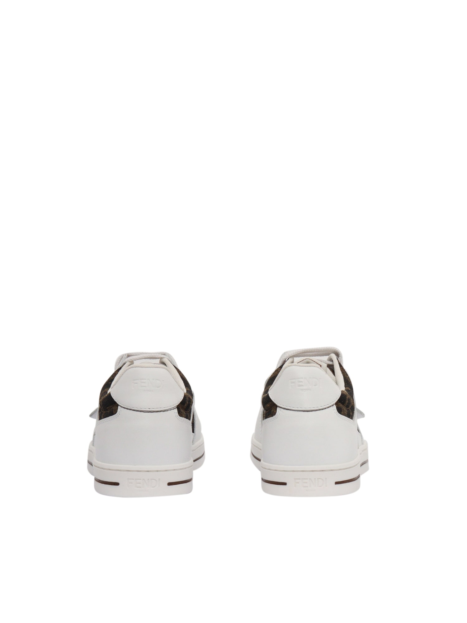 Fendi Ff-motif Sneakers In White