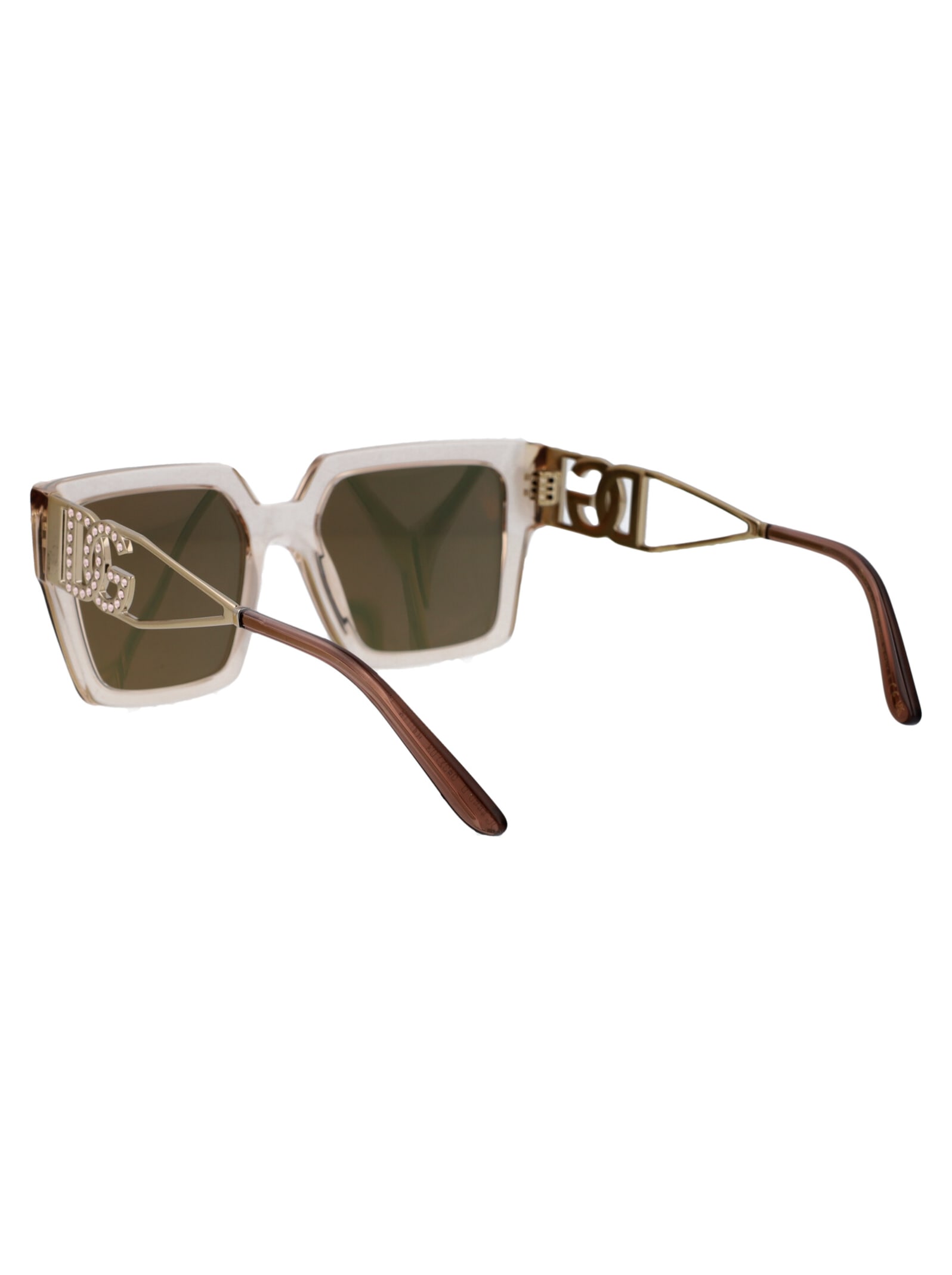 Dolce & Gabbana Eyewear 0dg4446b Sunglasses In 343203 Transparent Camel