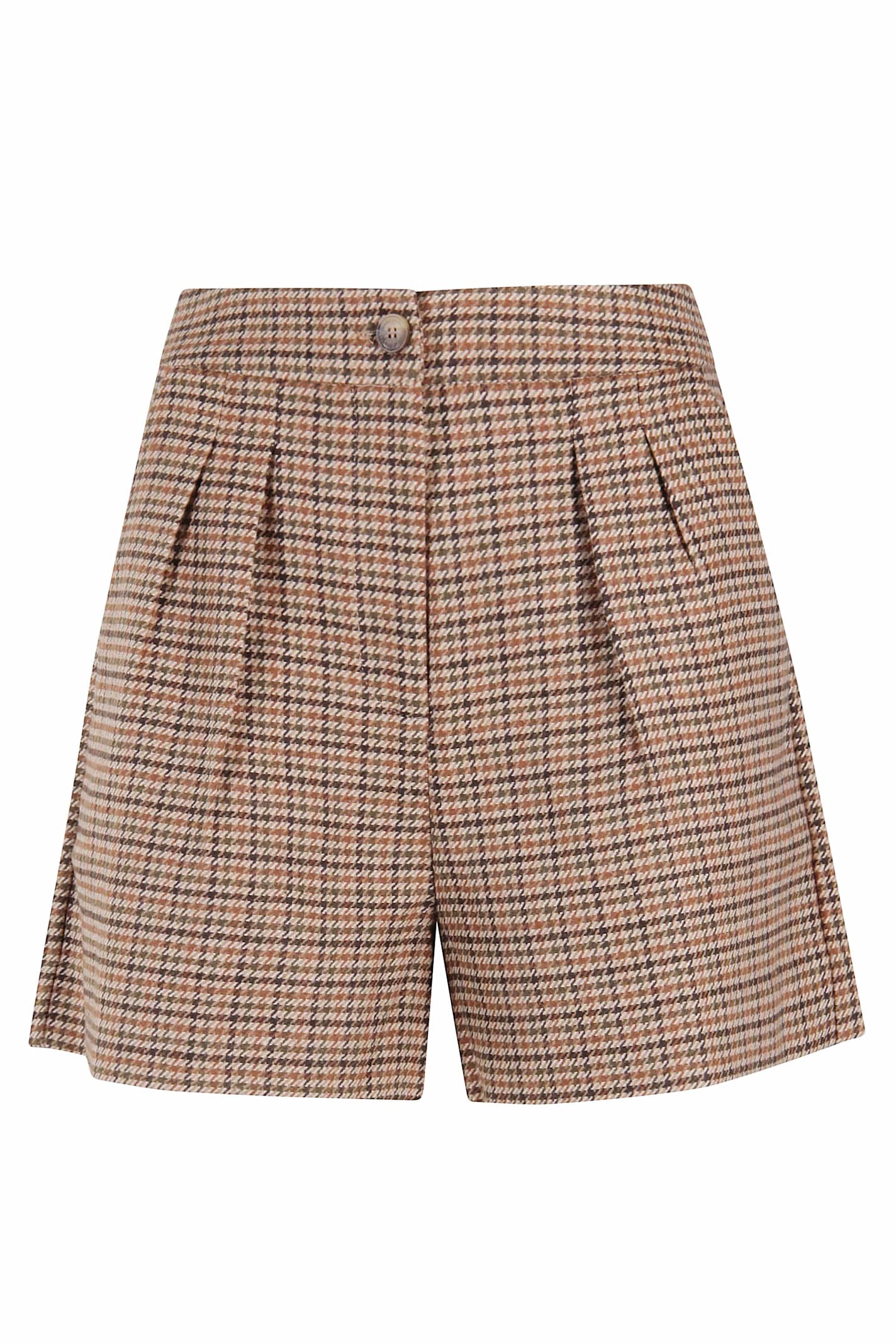 Mc2 Saint Barth Houndstooth-pattern Shorts In Brown