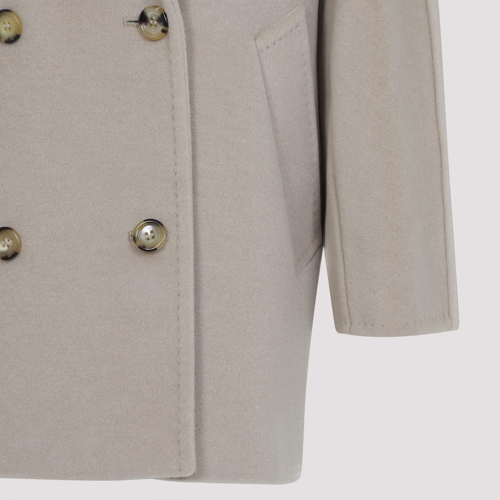 Max Mara Rebus Double-breasted Wool Coat In Gray