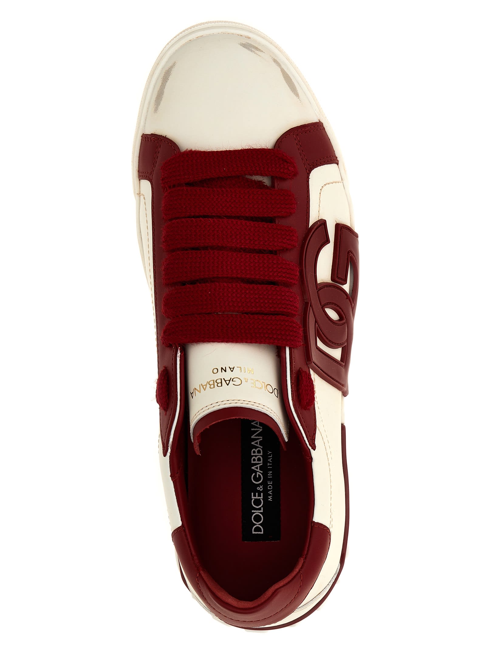Shop Dolce & Gabbana Portofino Vintage Sneakers In Multicolor