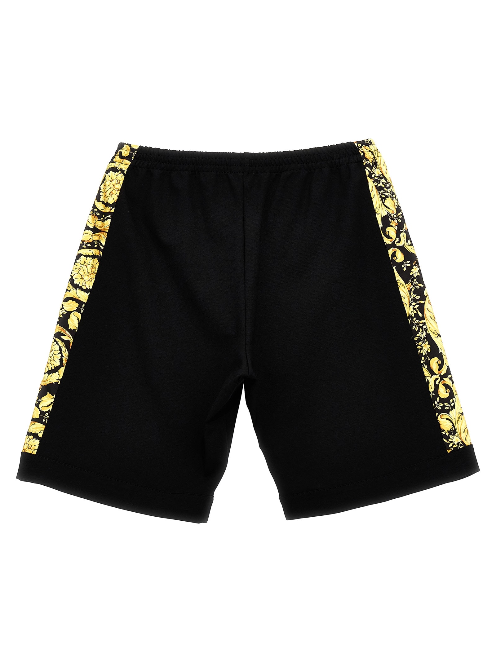 Versace Barocco Print Shorts In Black