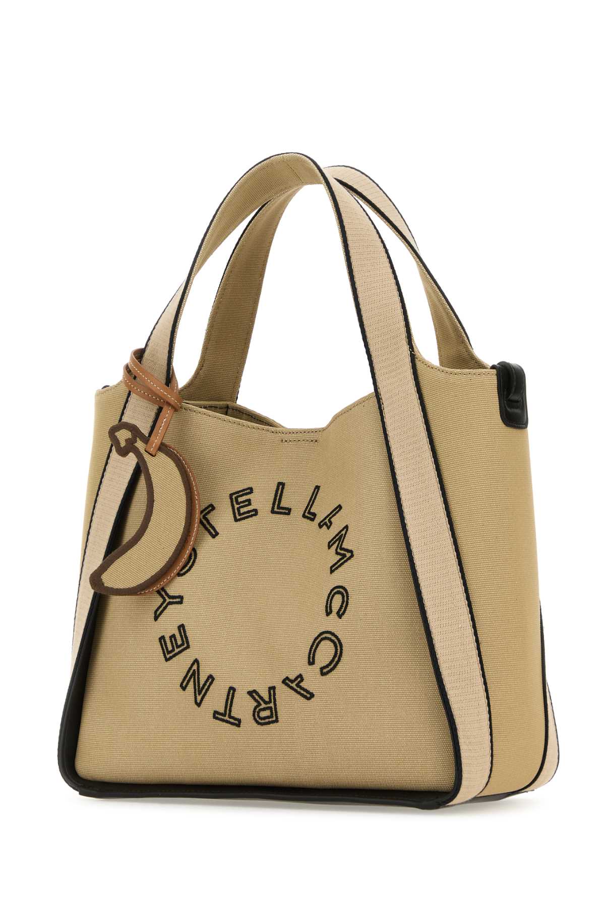 Stella Mccartney Sand Bananatexâ® Canvas Logo Handbag