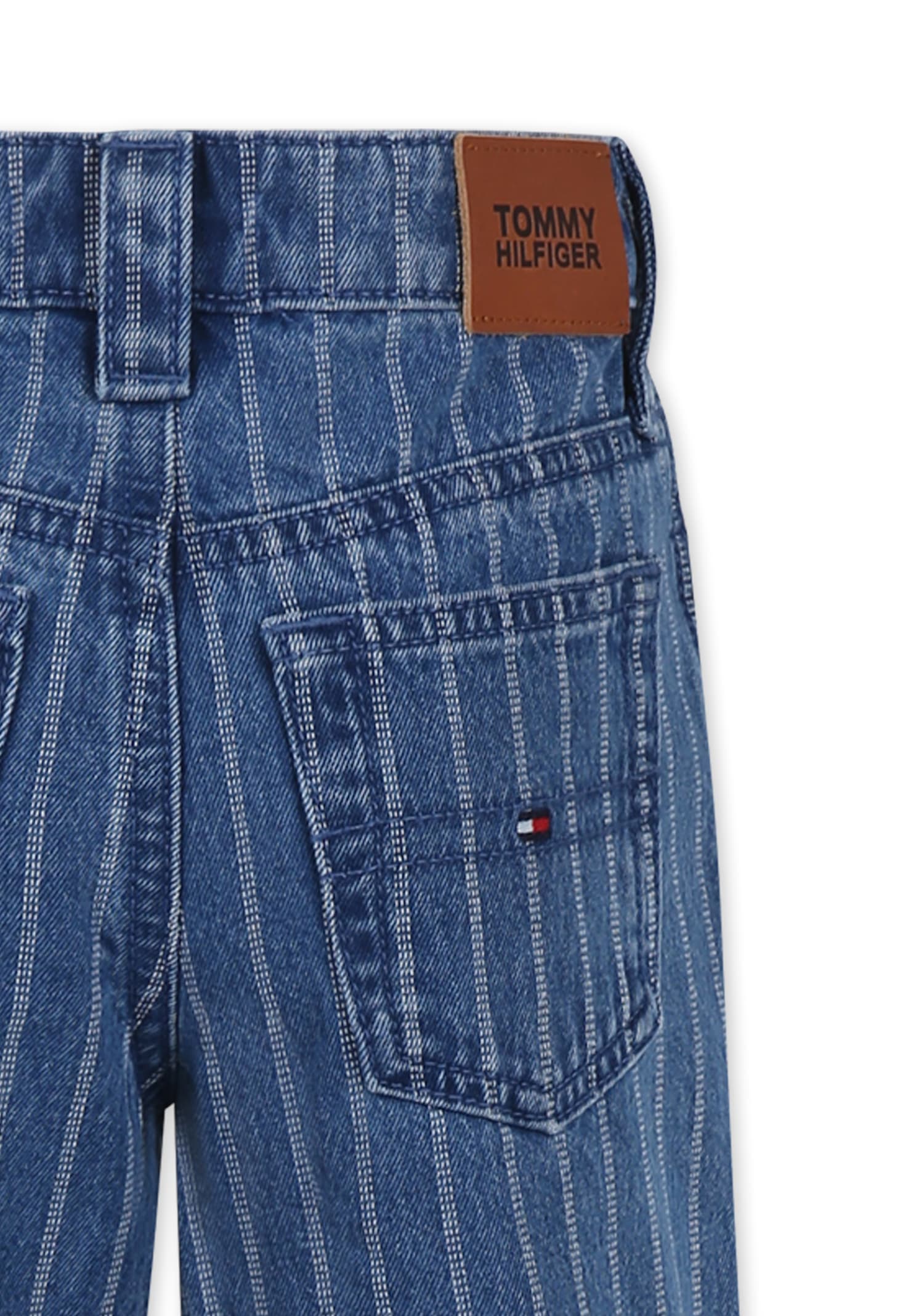 Tommy Hilfiger Denim Jeans For Girl With Flag In Denim