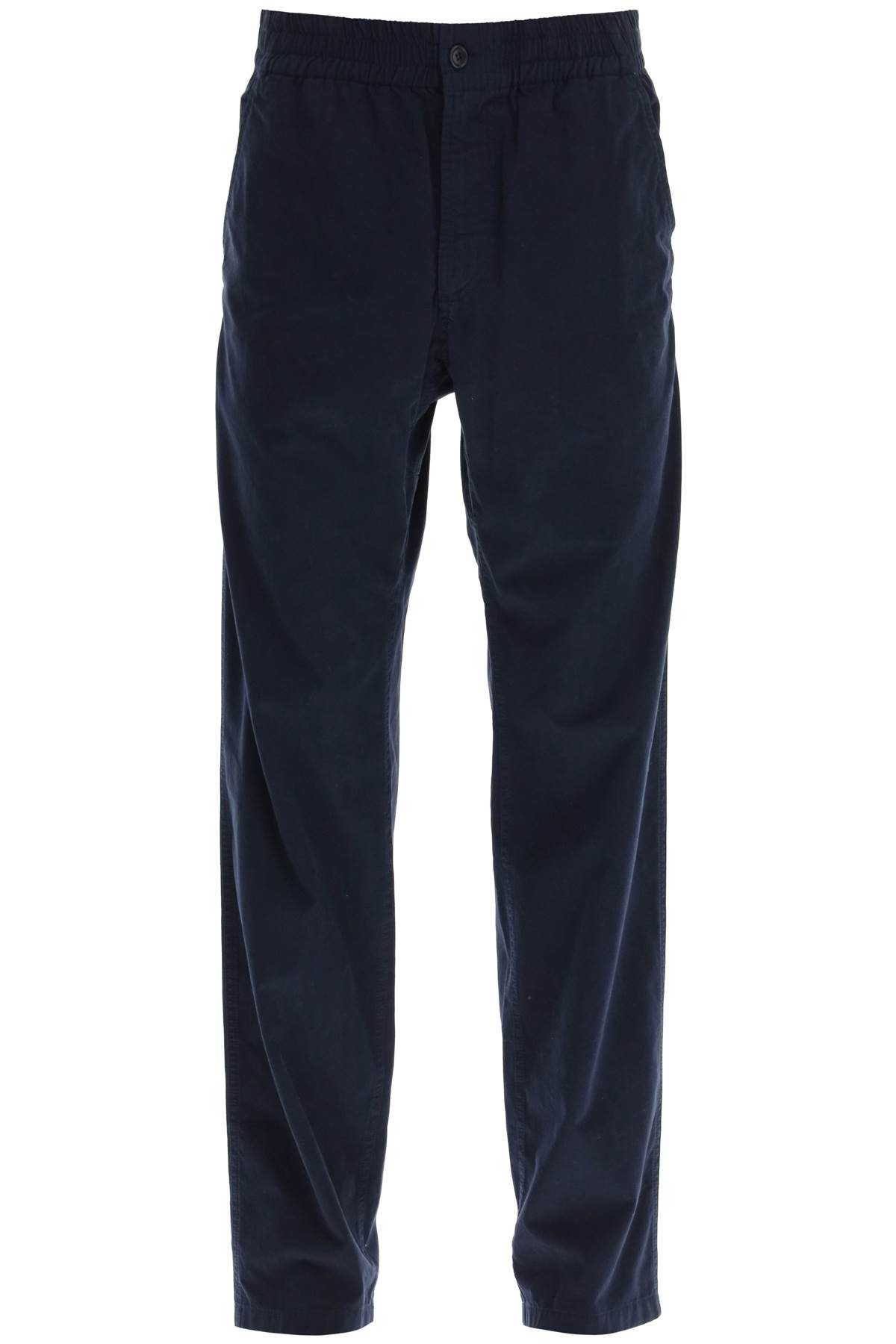 Shop Apc Chuck Cotton Pants In Dark Navy (blue)