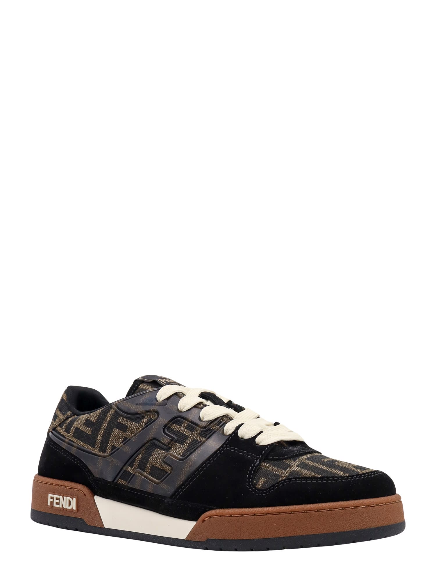 Shop Fendi Match Sneakers In Brown