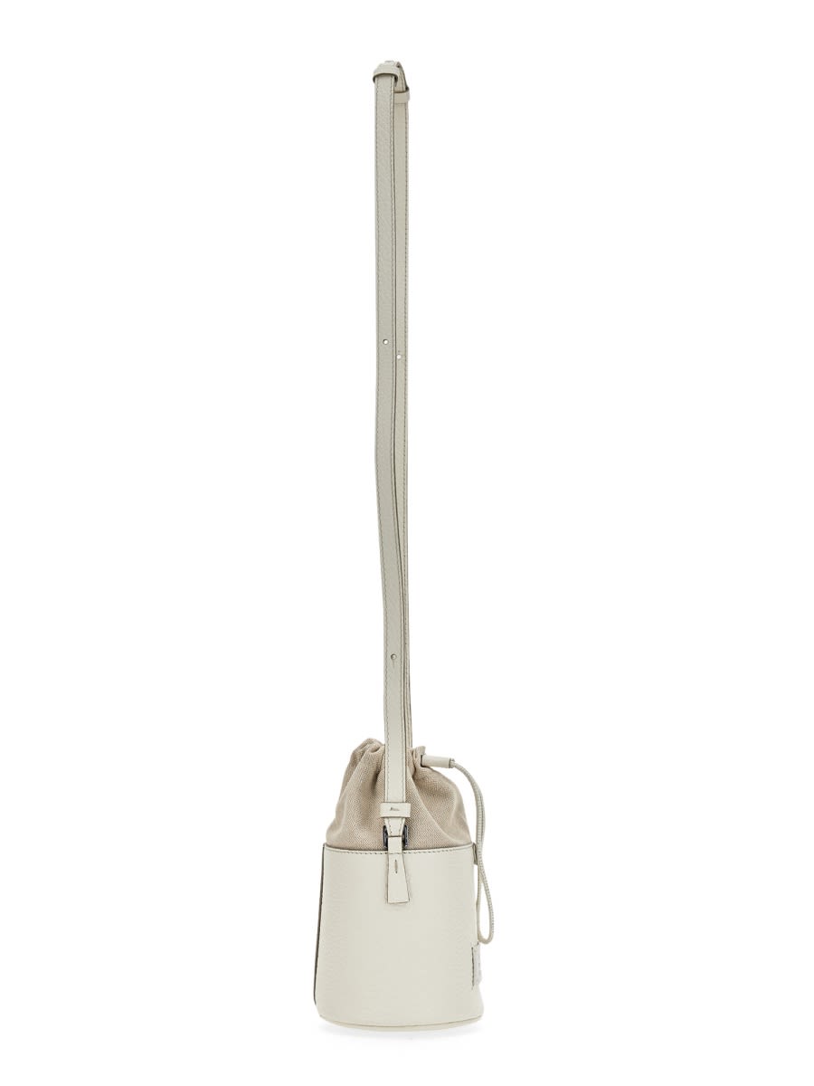 Shop Maison Margiela Mini Bucket Bag 5ac In White