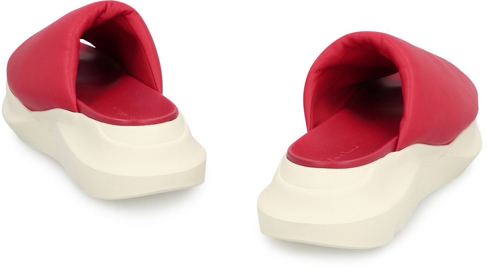 Rick Owens Thick Sole Slippers In Red