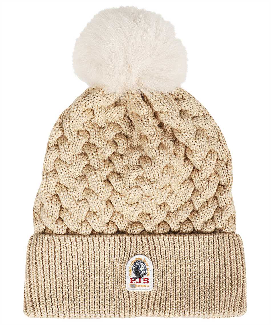Shop Parajumpers Knitted Beanie With Pom-pom In Camel