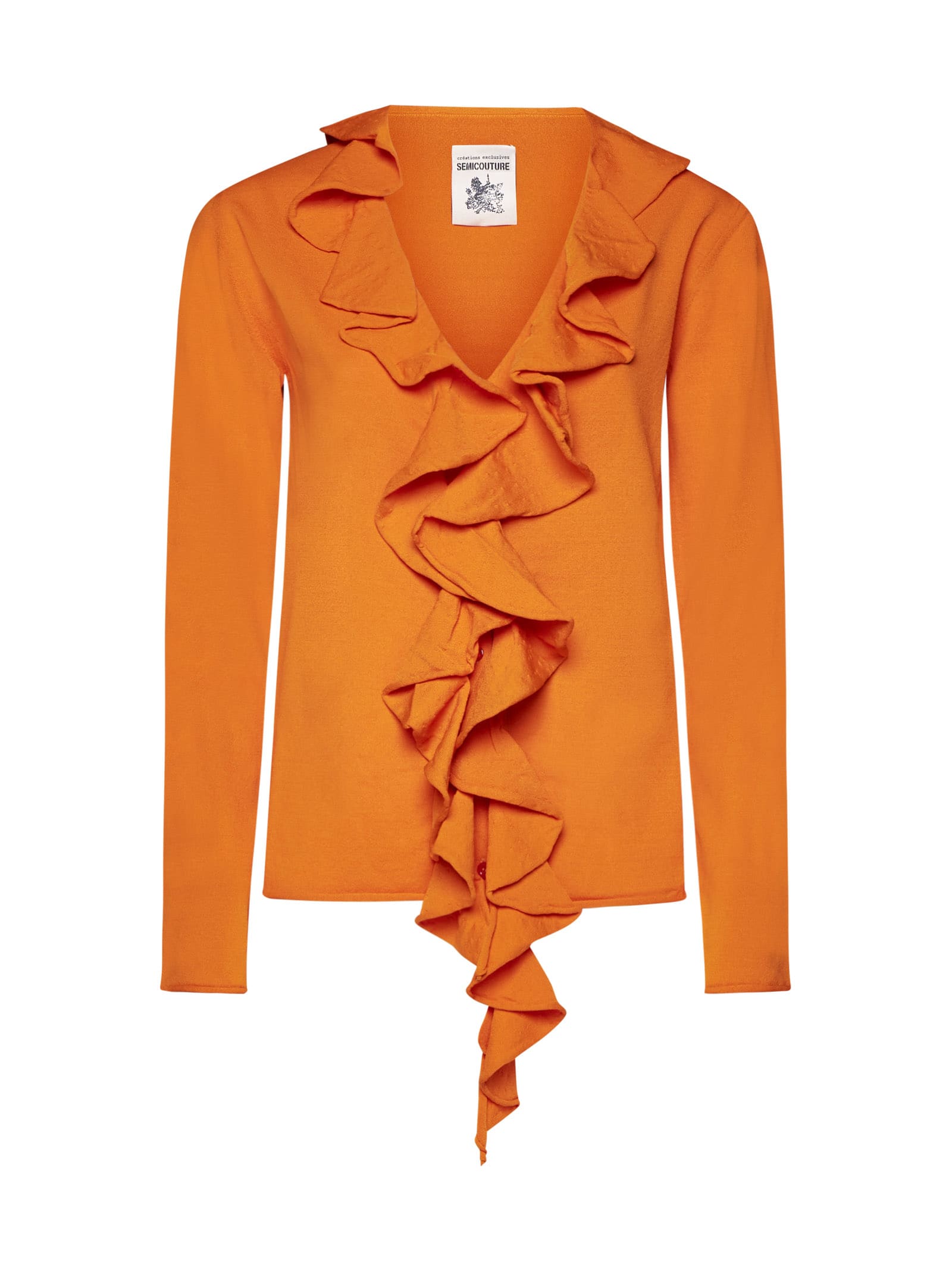Shop Semicouture Cardigan In Orange