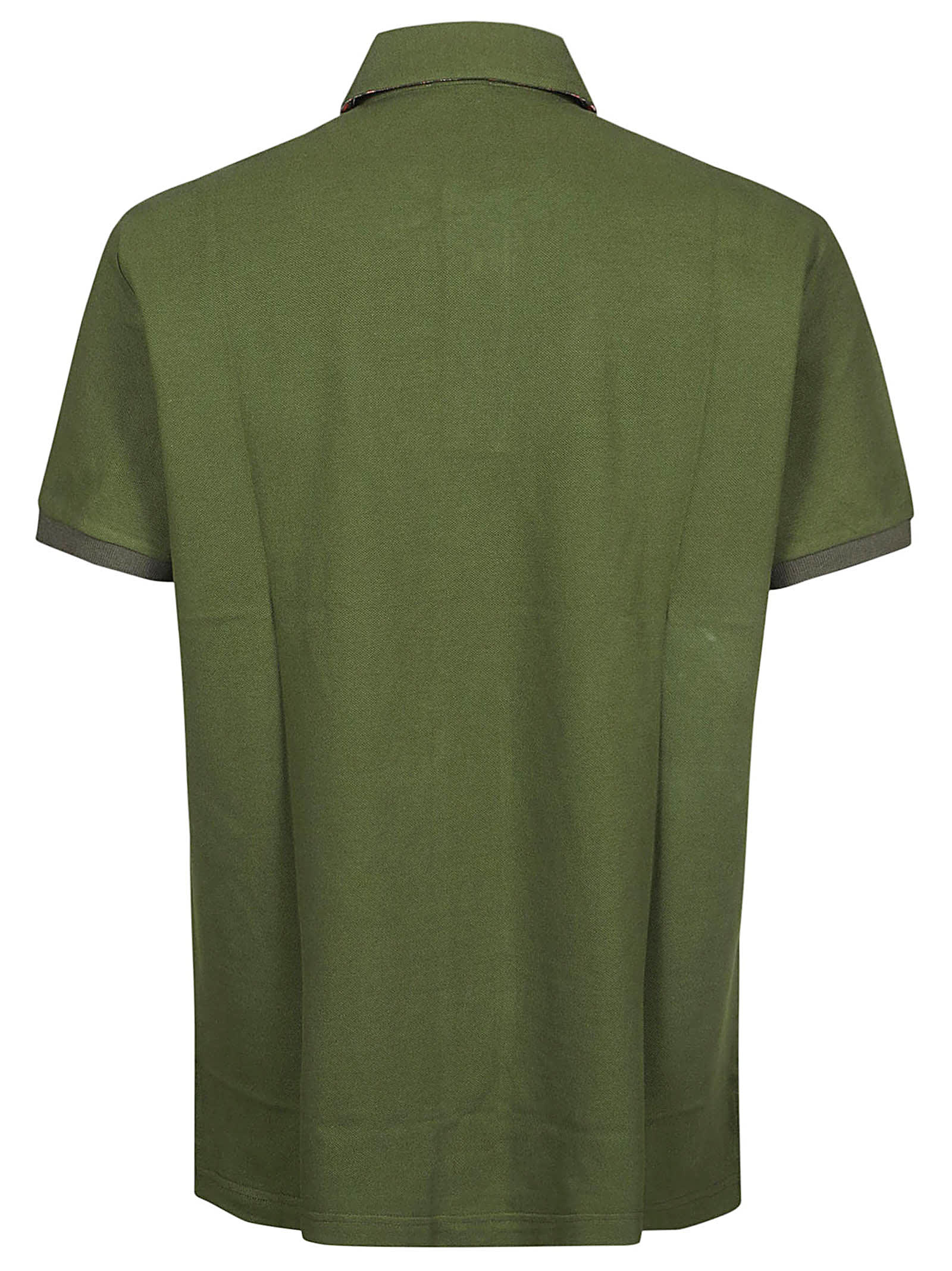 Shop Etro Roma Short Sleeve Polo Shirt In Verde Oliva