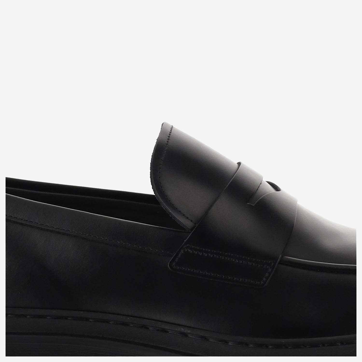 Shop Tod's Leather Moccasins In Black