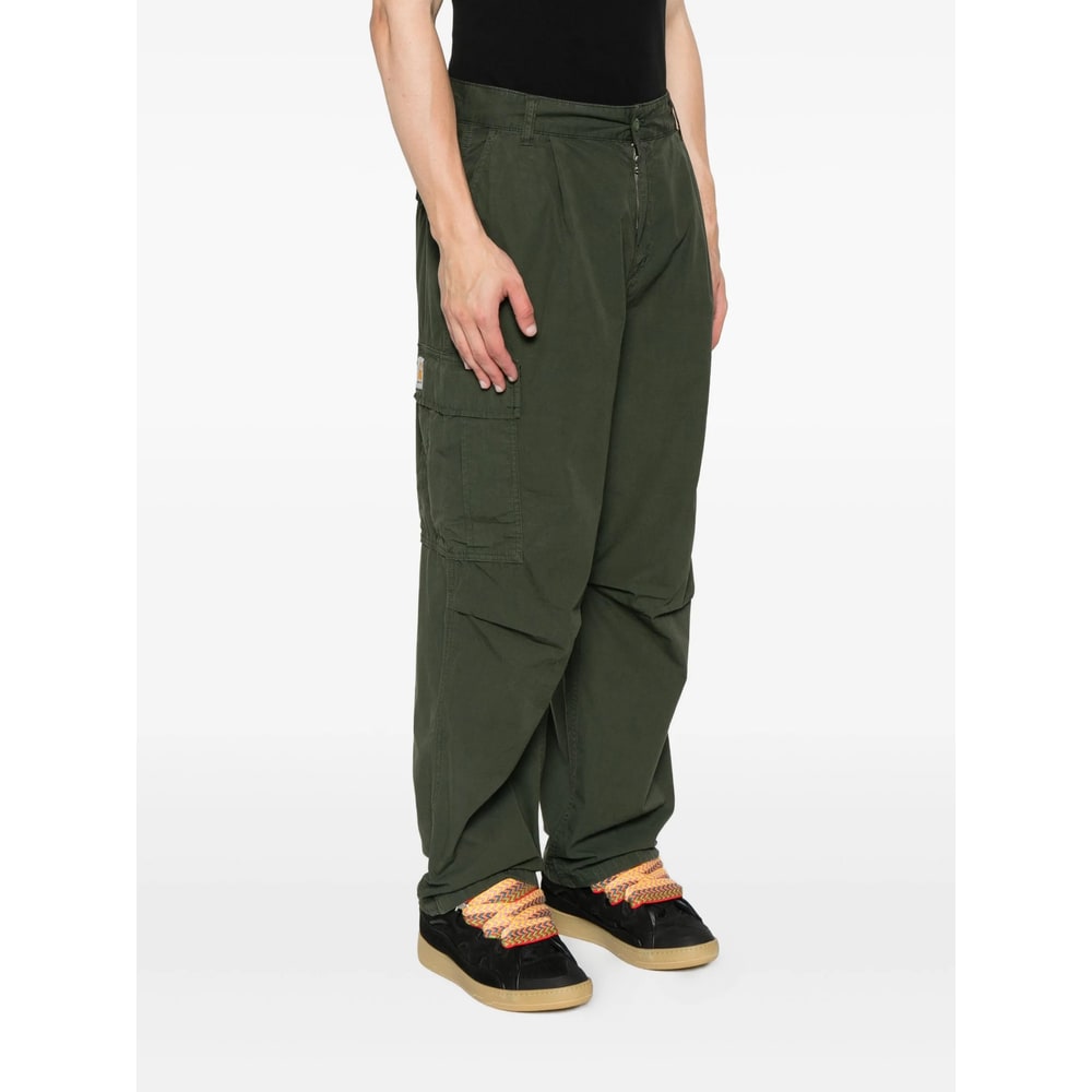 Carhartt Cargo Trousers With Belt Loops And Multiple Pockets In Green