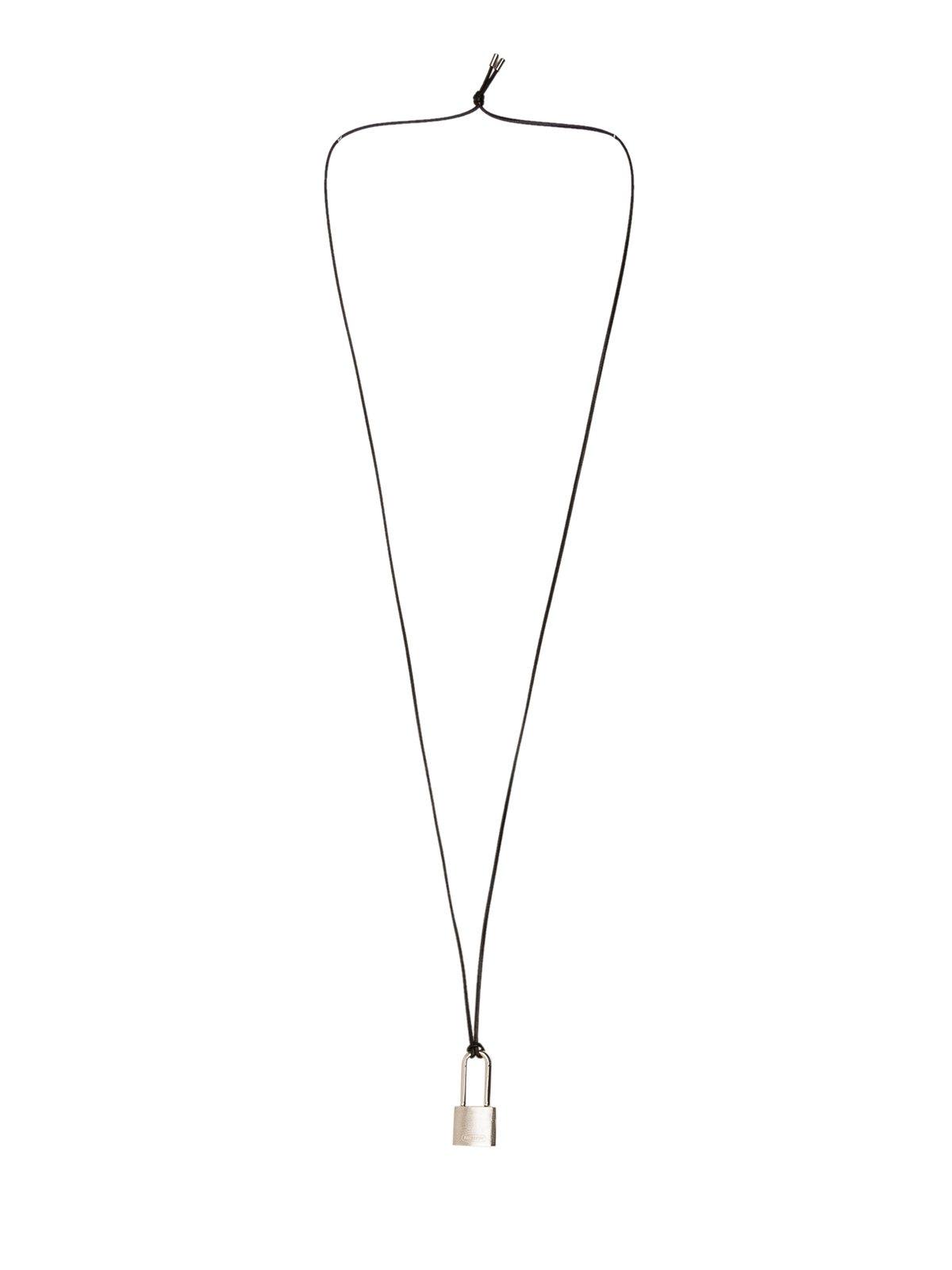 Shop Ambush Padlock Pendant Necklace In Argento