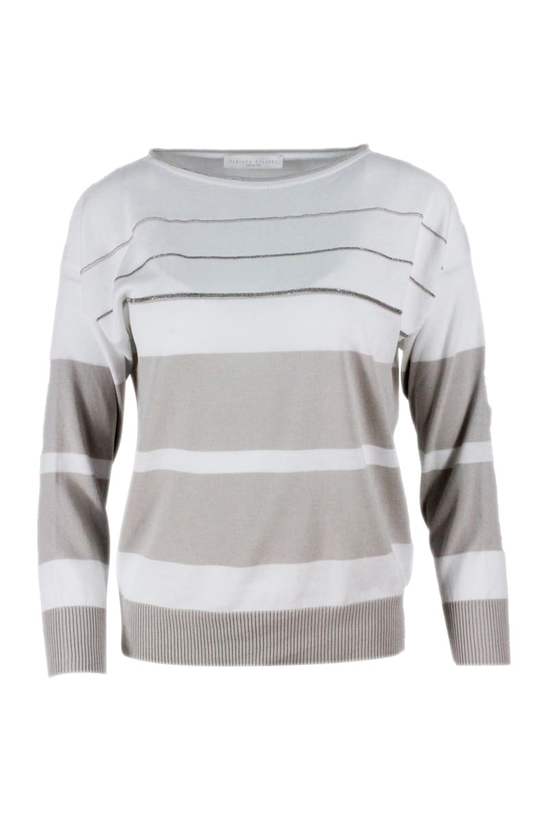 Fabiana Filippi Long-sleeved Cotton Crewneck Sweater