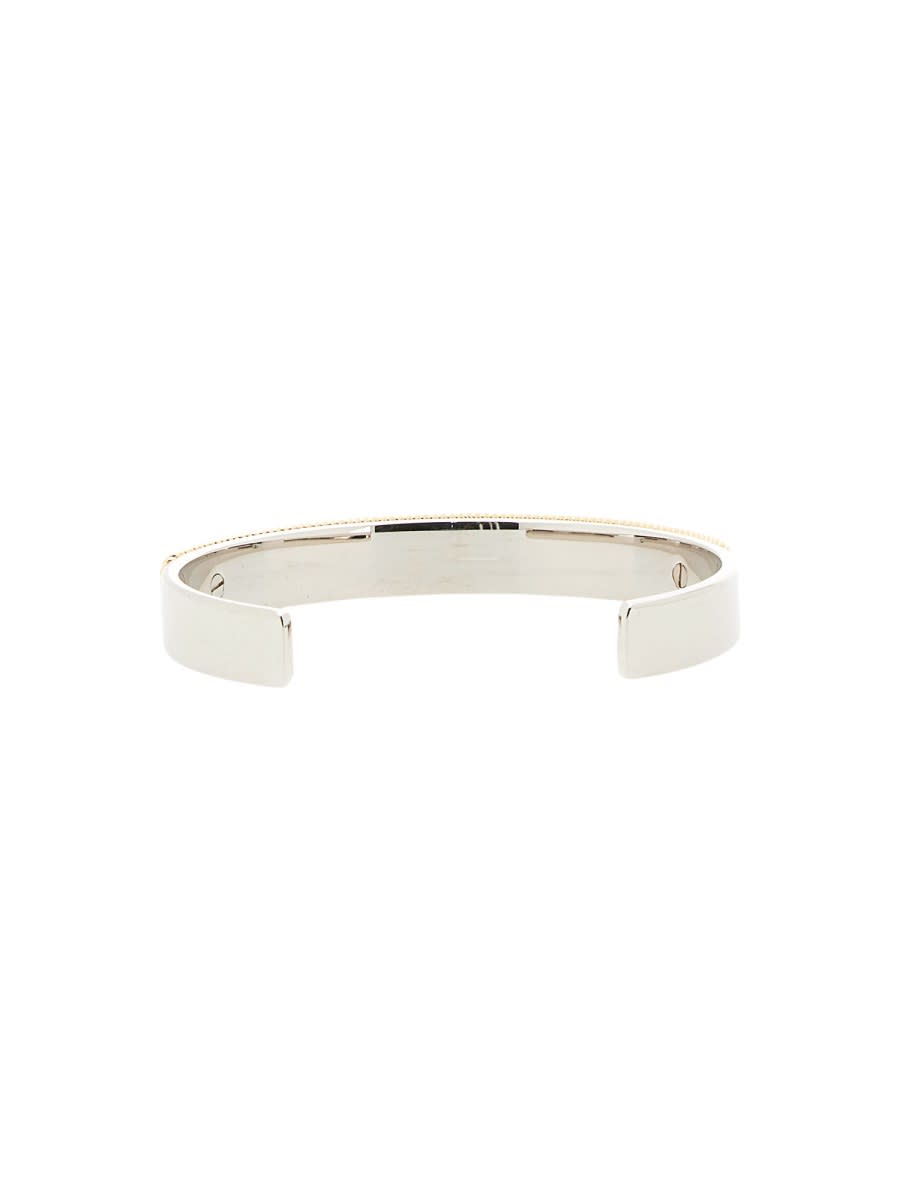 Shop Dolce & Gabbana Navy Rigid Bracelet In Gold