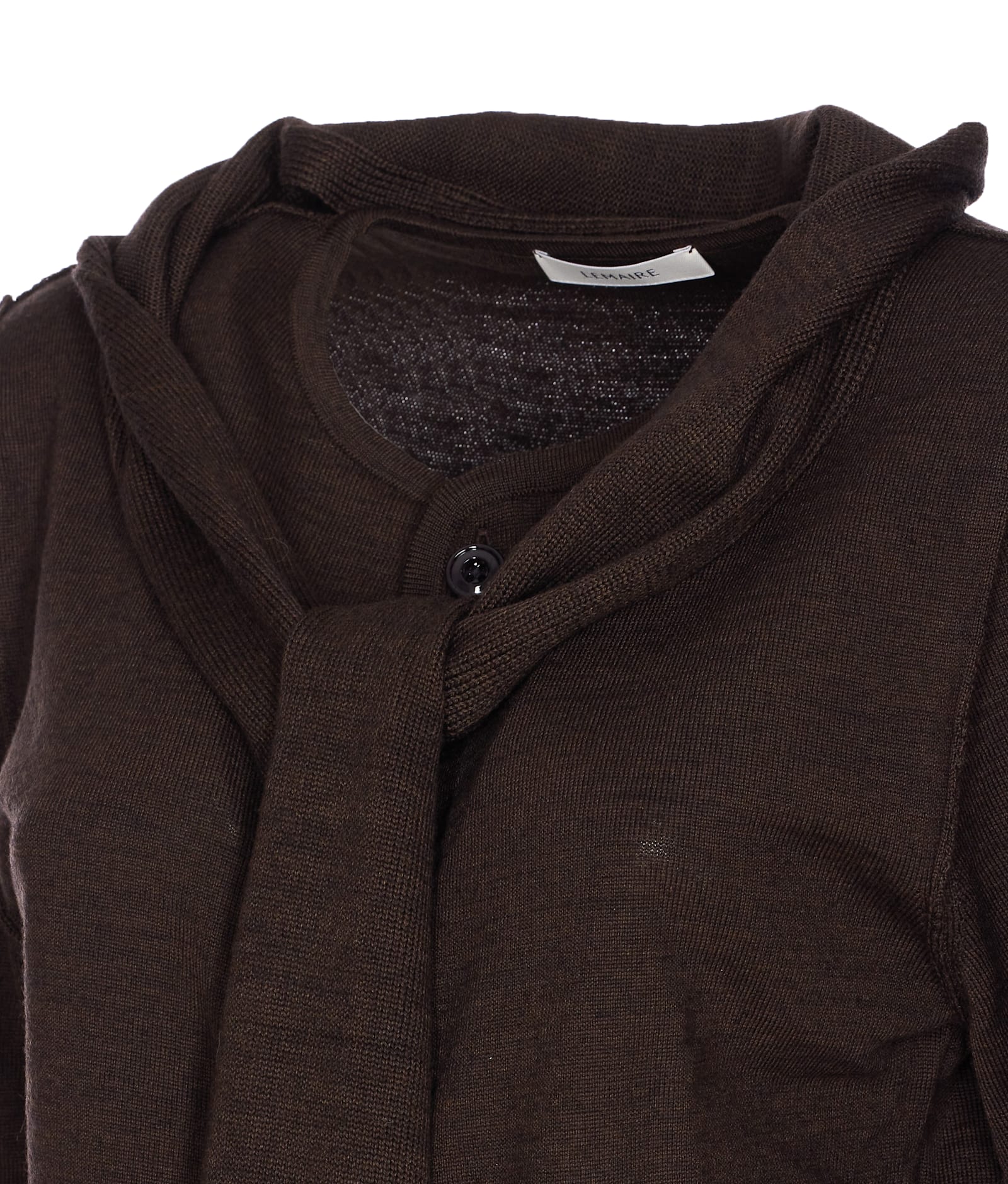 Lemaire Twisted Cardigan With Scarf In Black