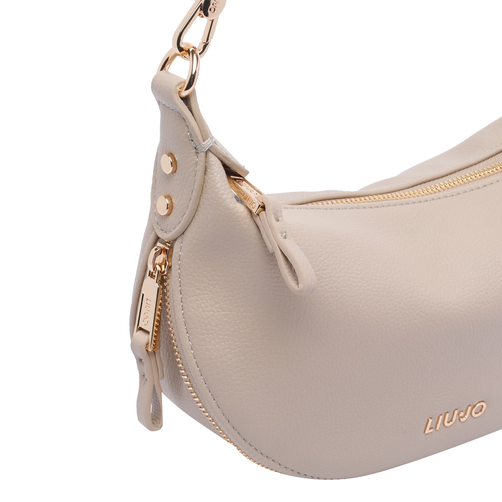 Liu •jo Logo Small Hobo Bag In Sand