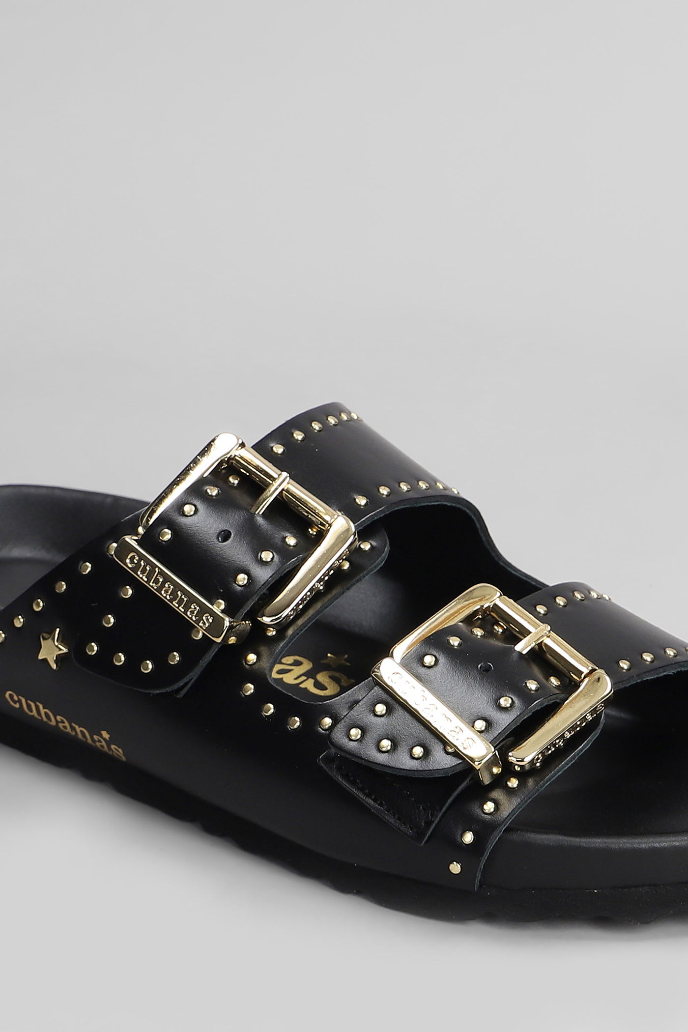 Cubanas Amalia Flats In Black Leather