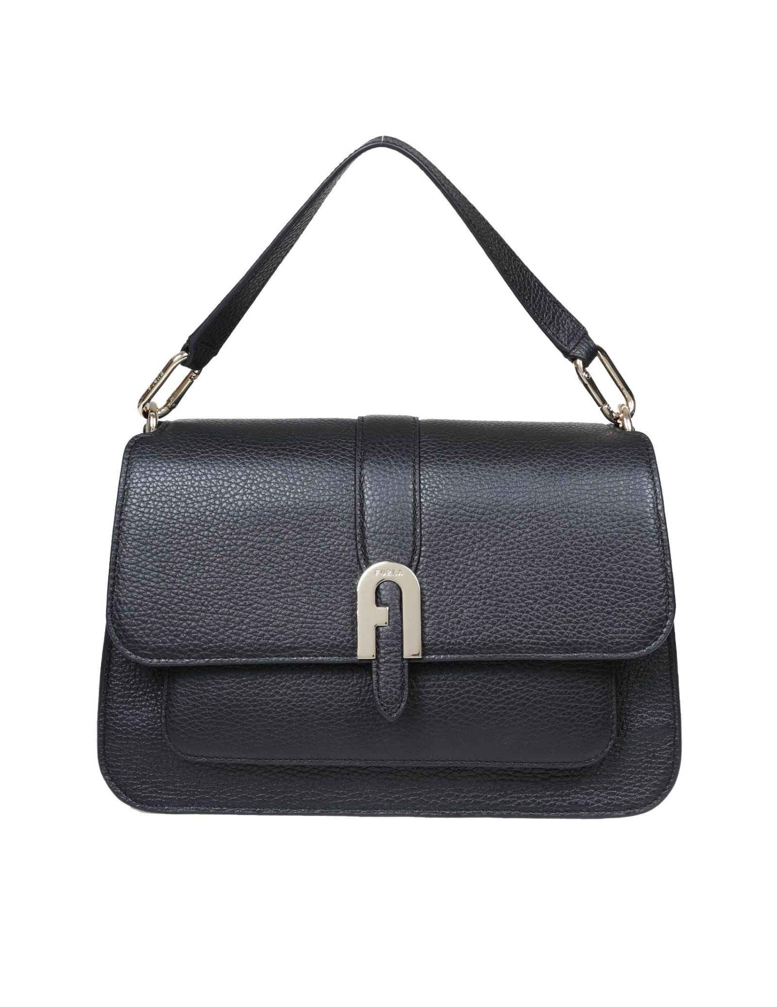 Furla Sofia Grainy M Bag In Leather And Black Color