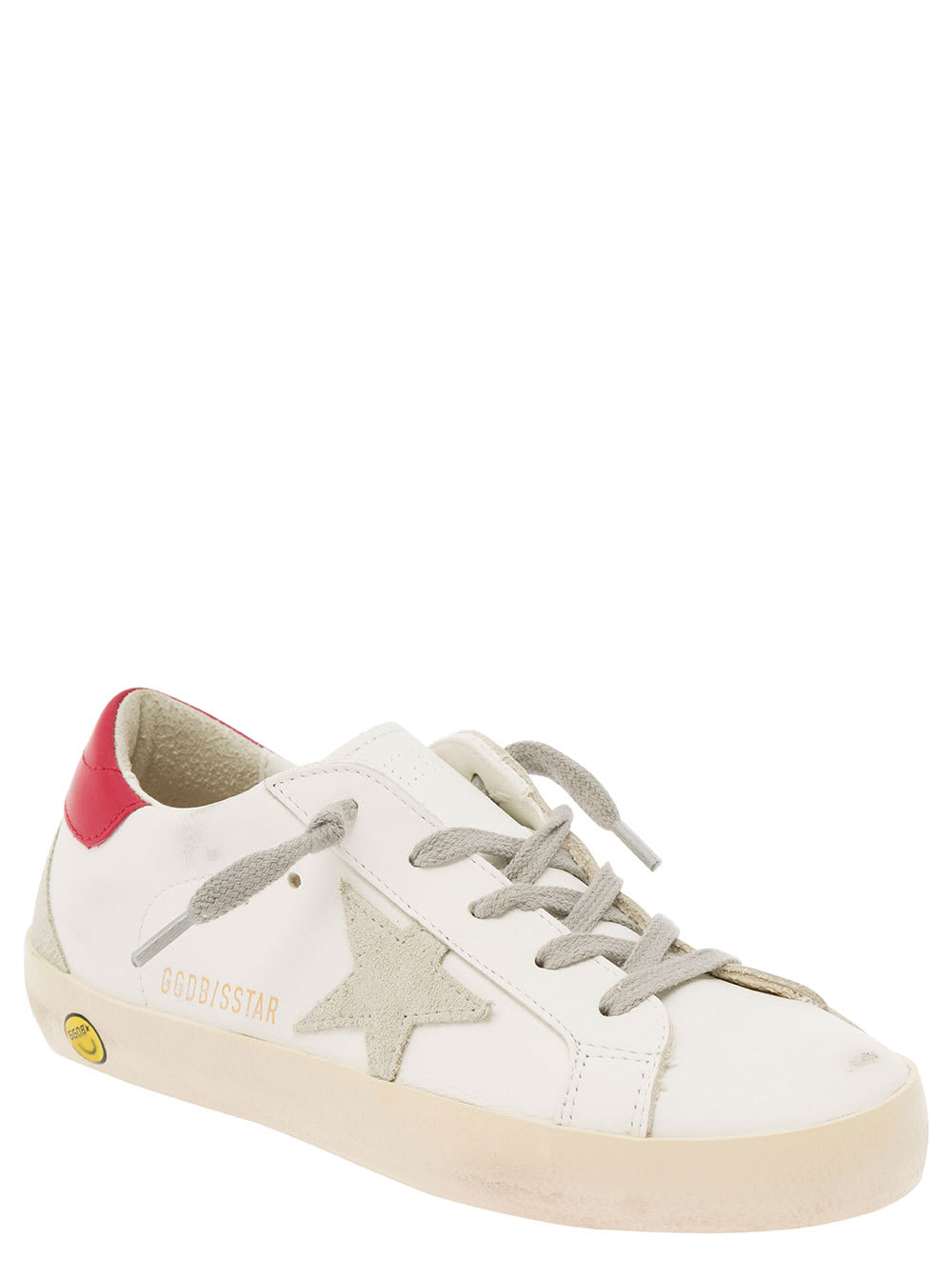 Shop Golden Goose Superstar White Low Top Sneakers With Star Patch In Leather Boy