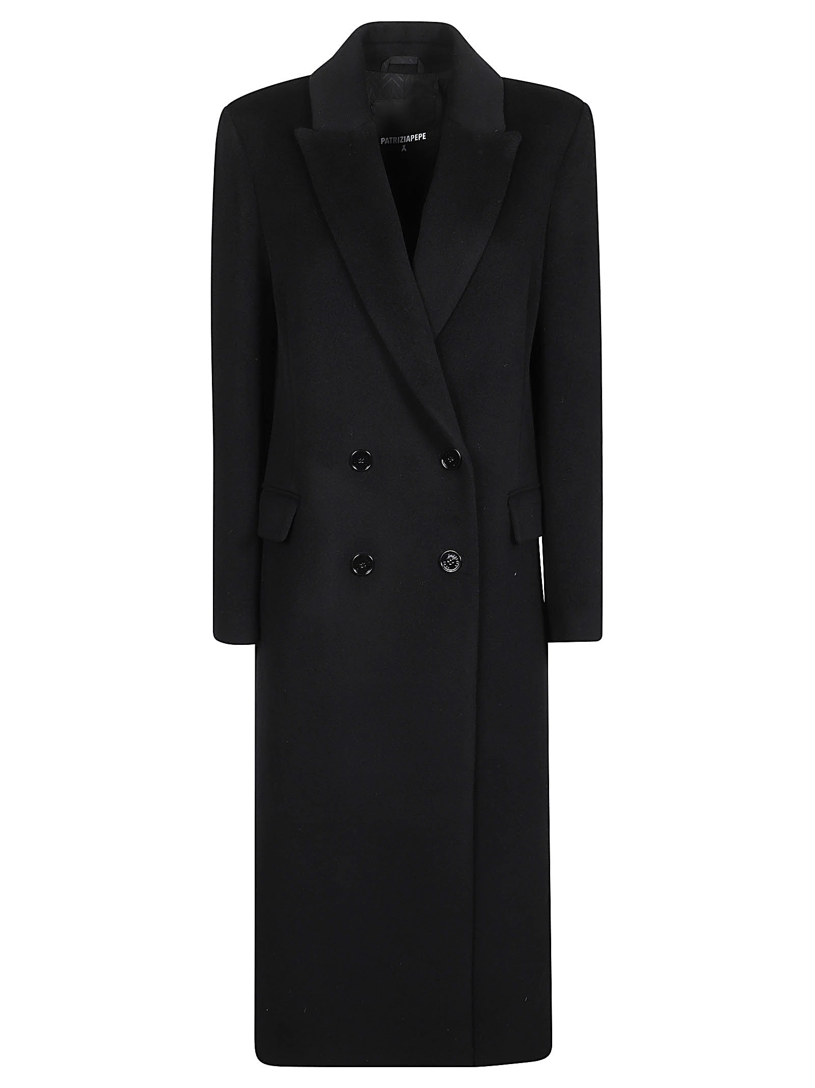 Shop Patrizia Pepe Coat In Nero