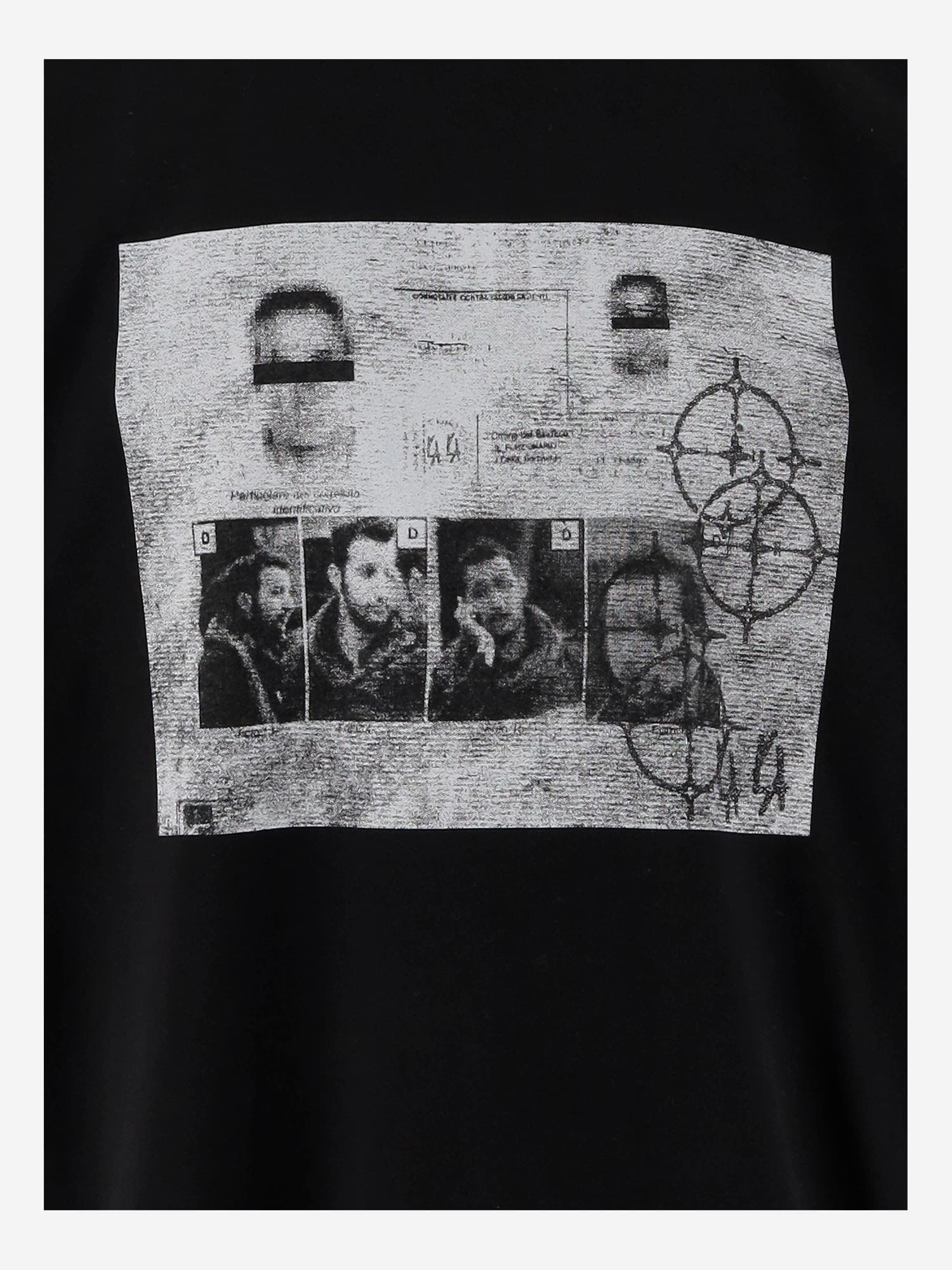 44 Label Group Cotton T-shirt With Print In Black