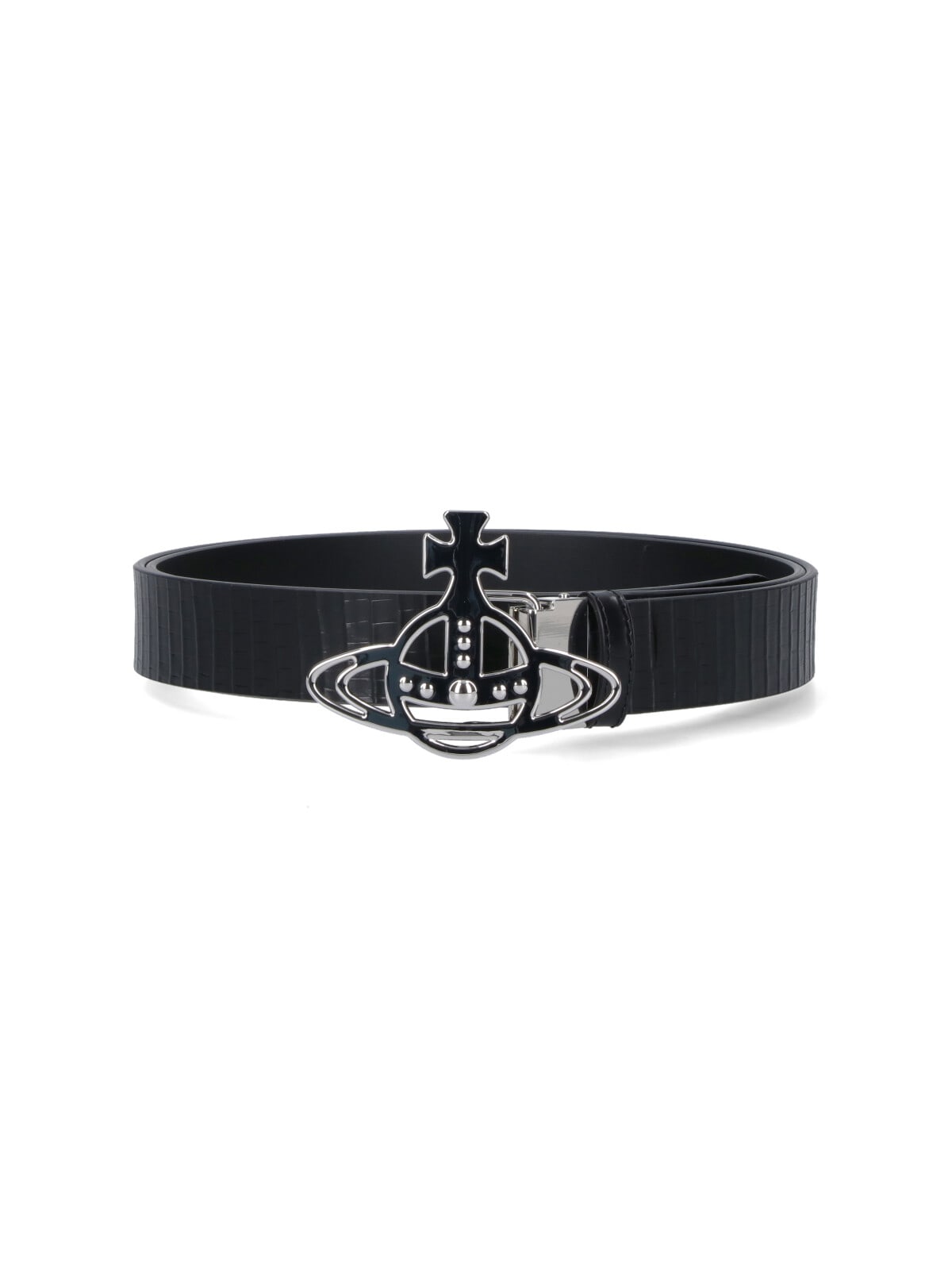 Vivienne Westwood Line Orb Reversible Belt In Black