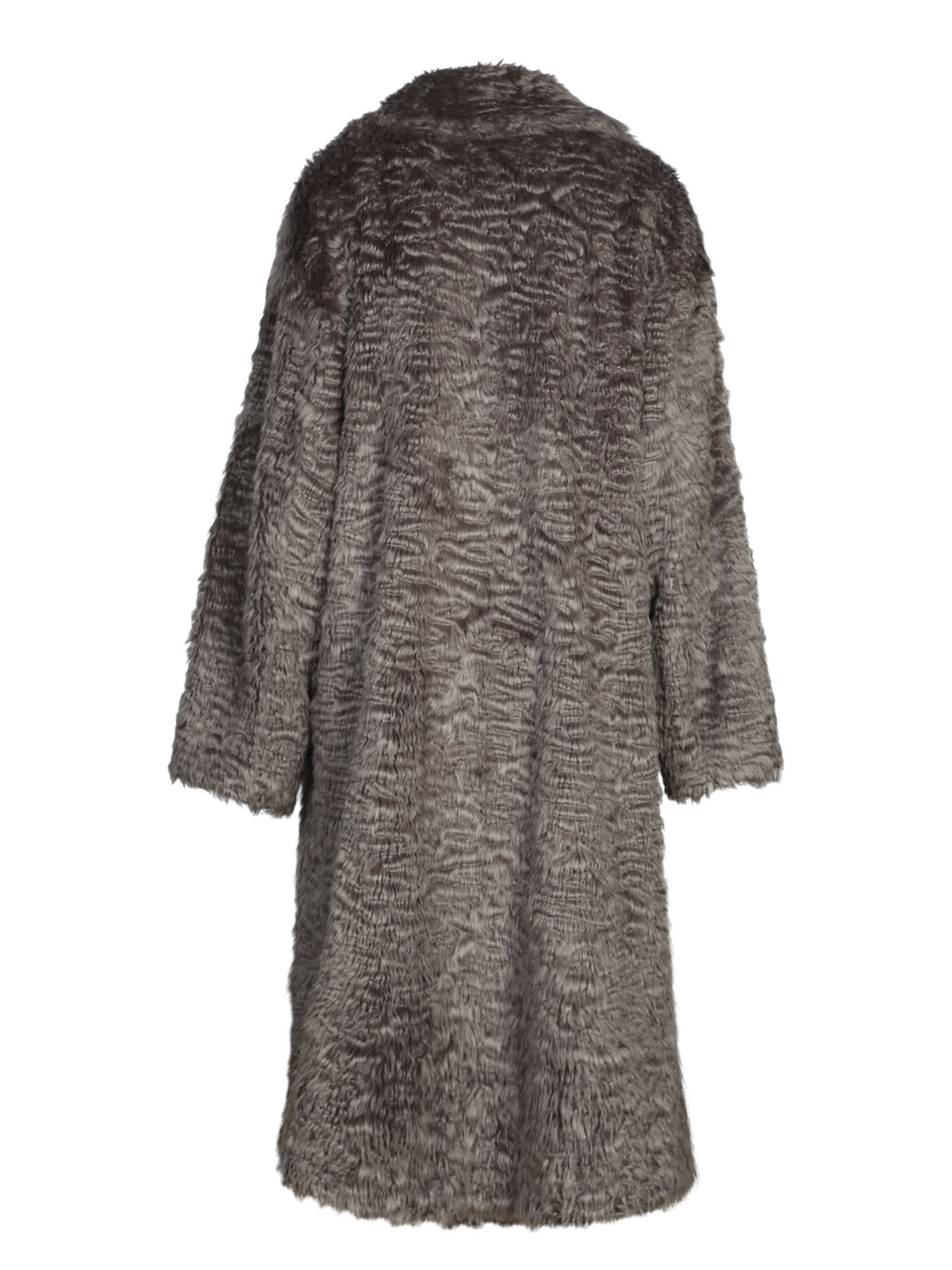 Shop Stand Studio Grey Faux Fur Coat