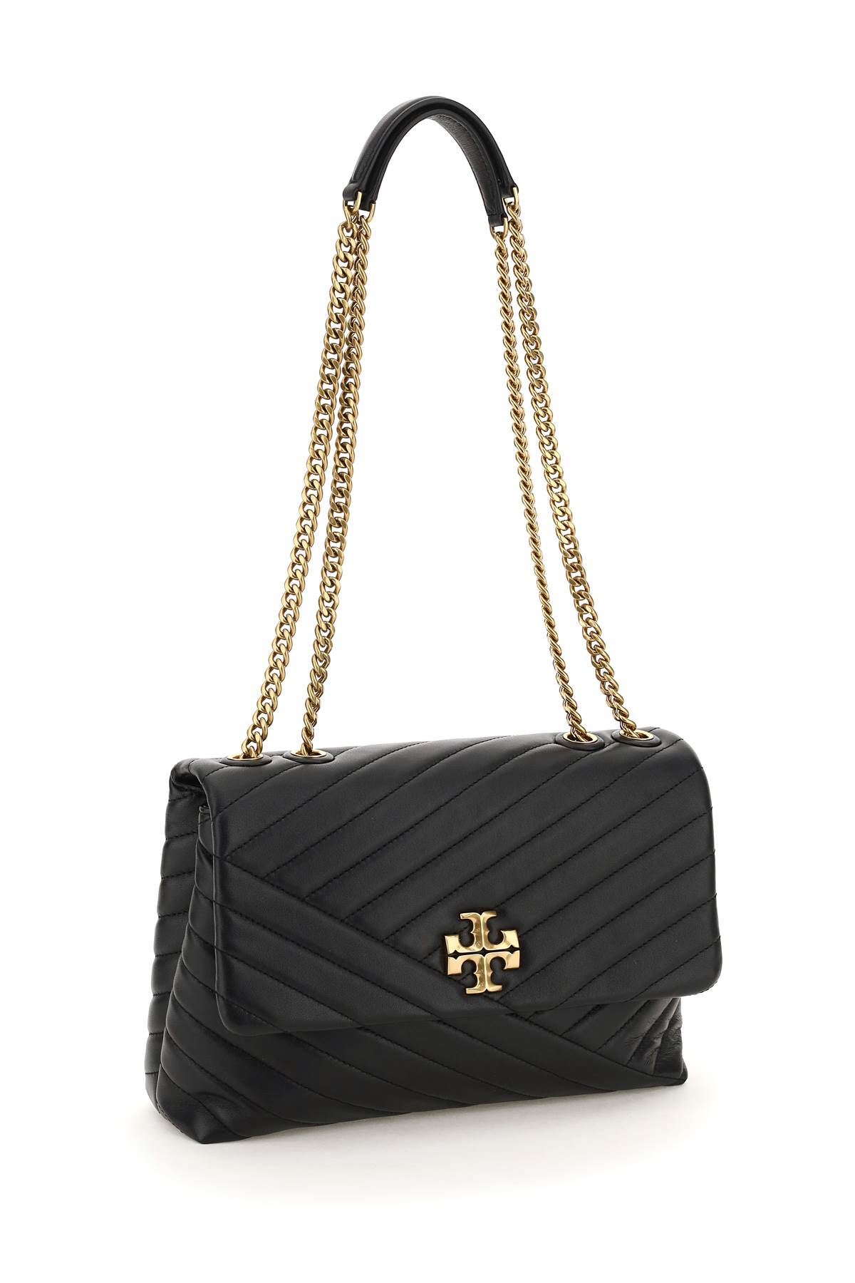 Shop Tory Burch Large Kira Shoulder Bag In Black (black)