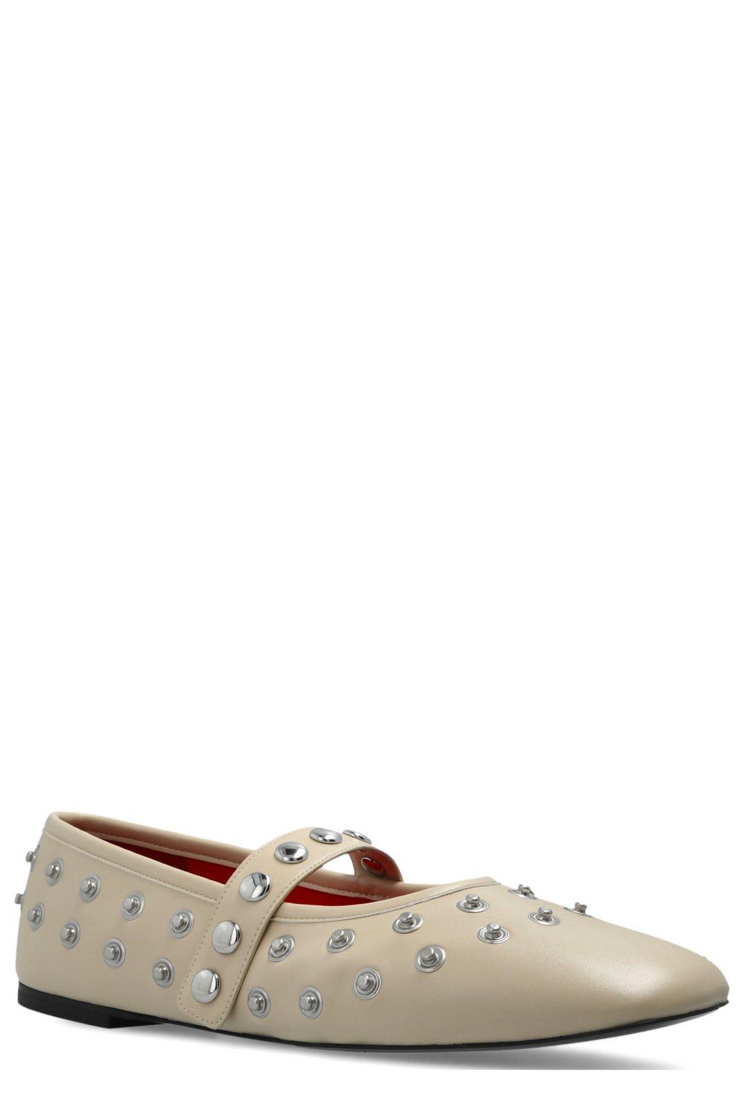 Stella Mccartney Ryder Stud Embellished Ballet Flats In Cream
