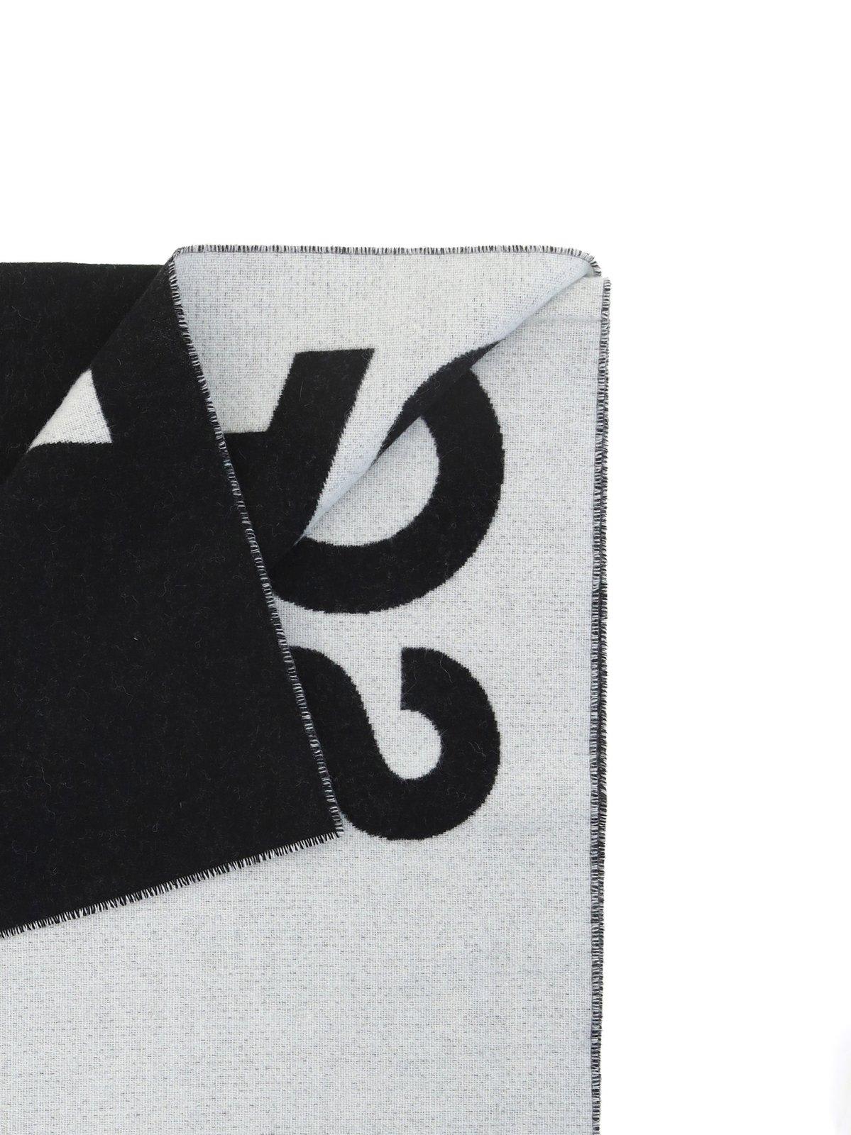 Shop Acne Studios Logo Jacquard Scarf In Black