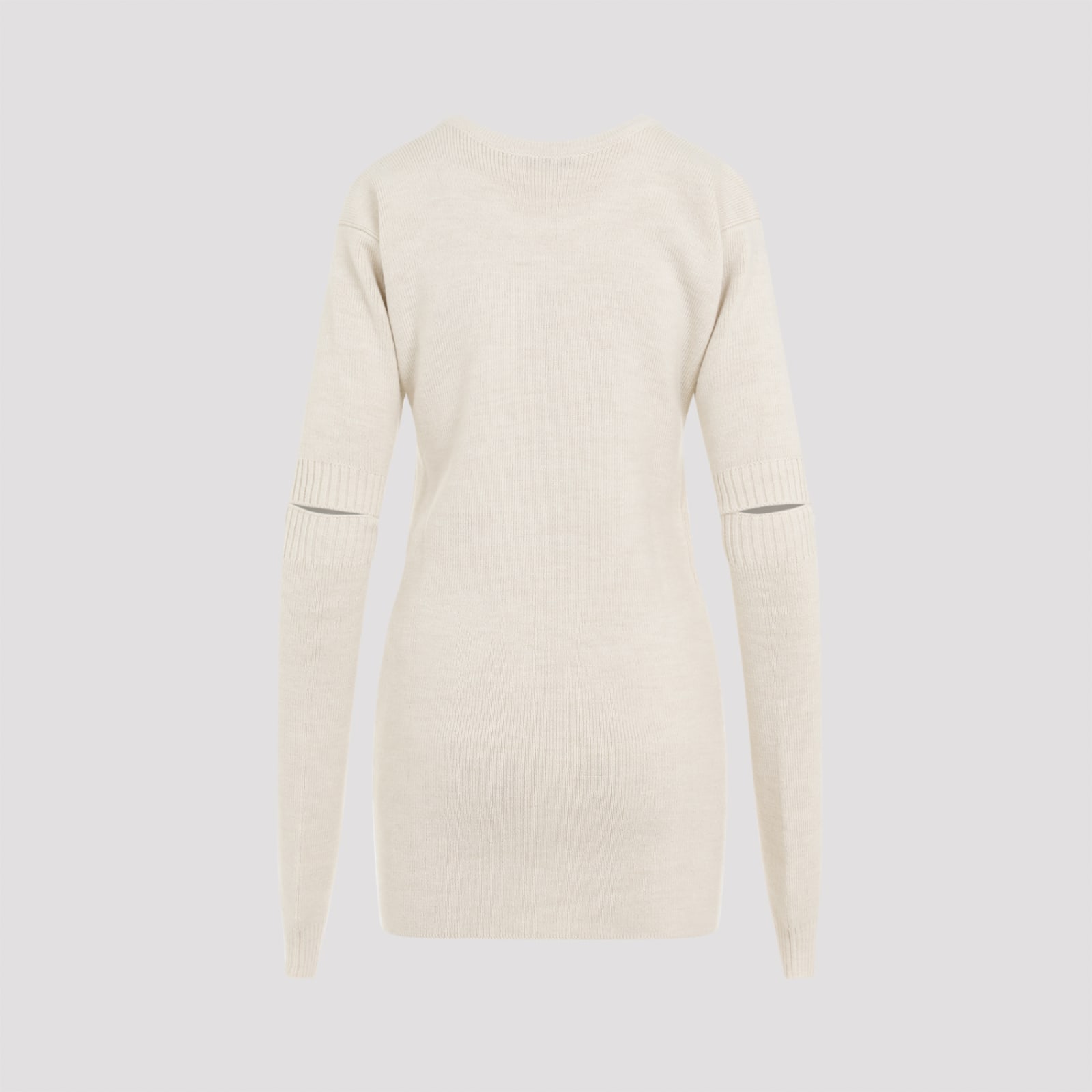 Shop Lemaire Dress With Detachable Sleeves In Light Cream