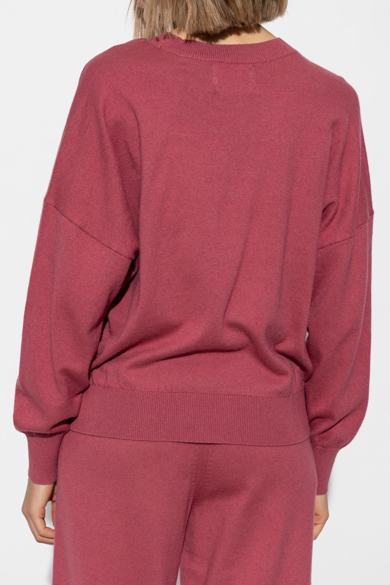 Isabel Marant Étoile Marisans Cotton And Wool Sweater With Logo In Burgundy