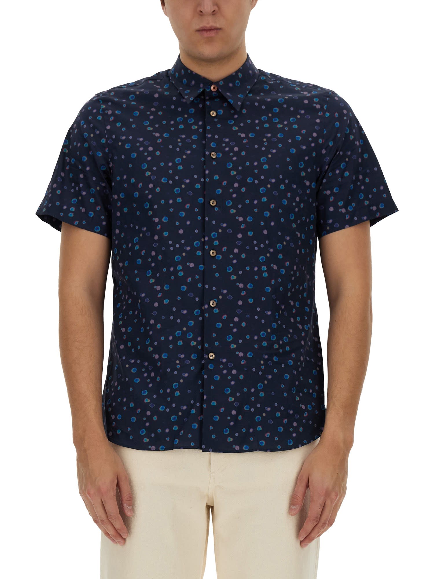 Shop Ps By Paul Smith Printed Shirt In Ink