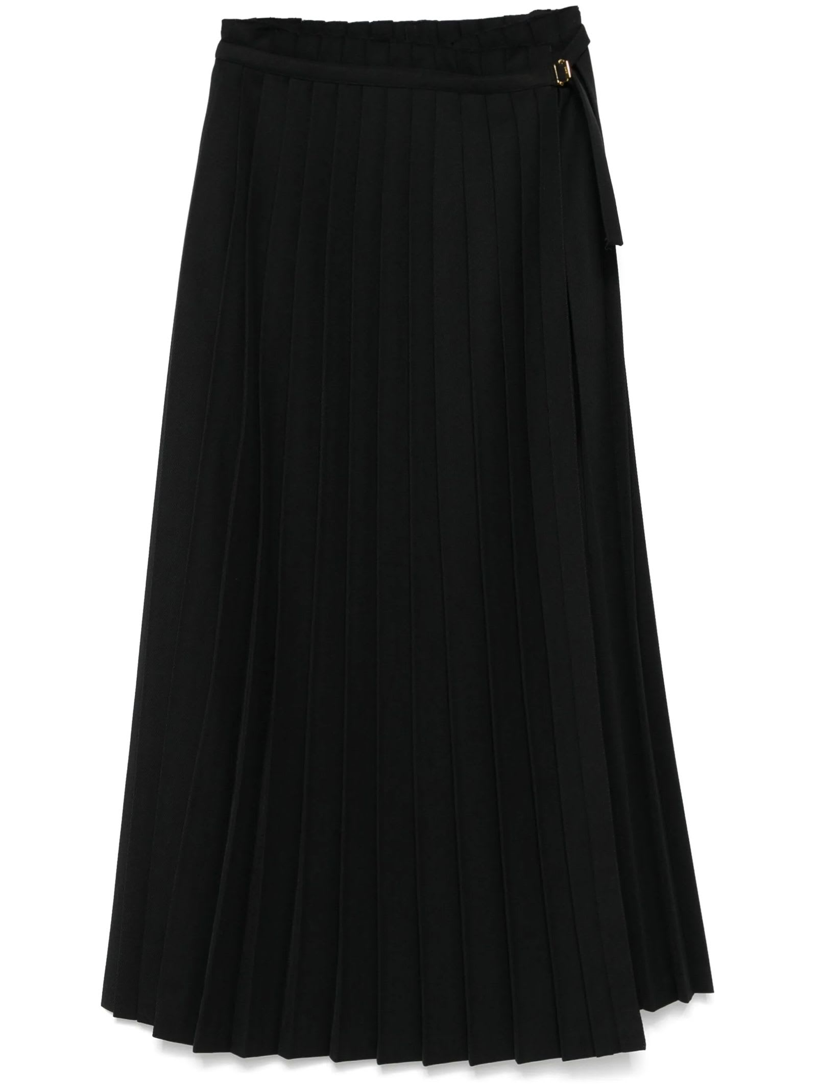 Black Virgin Wool Maxi Skirt