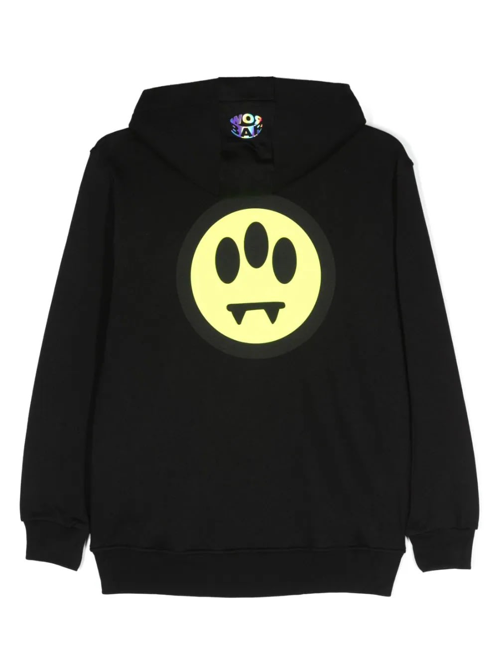 Shop Barrow Black Zippered Hoodie With Front And Back Logo