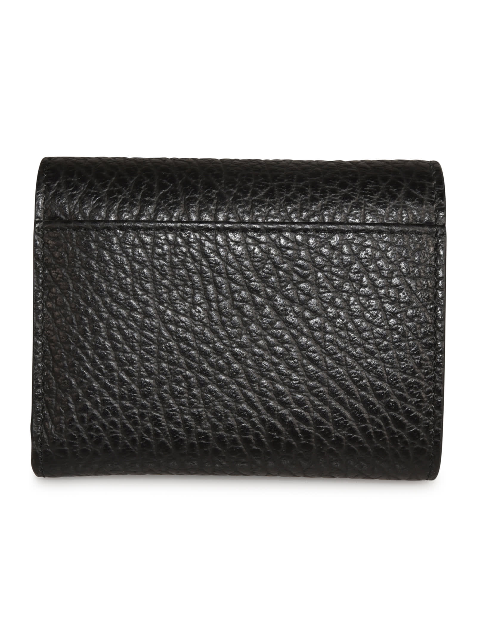 Shop Maison Margiela Four Stitches Snap Button Wallet In Black