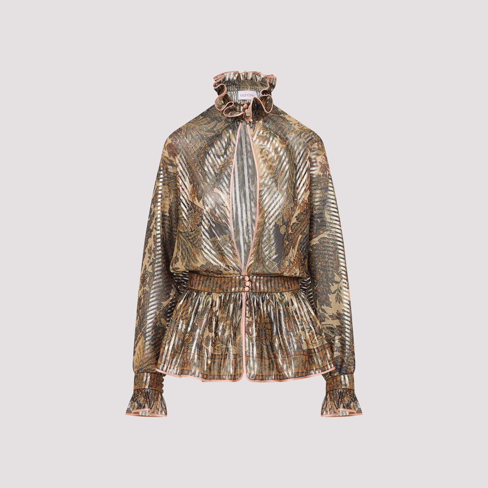 Valentino Patterned Lurex Blouse