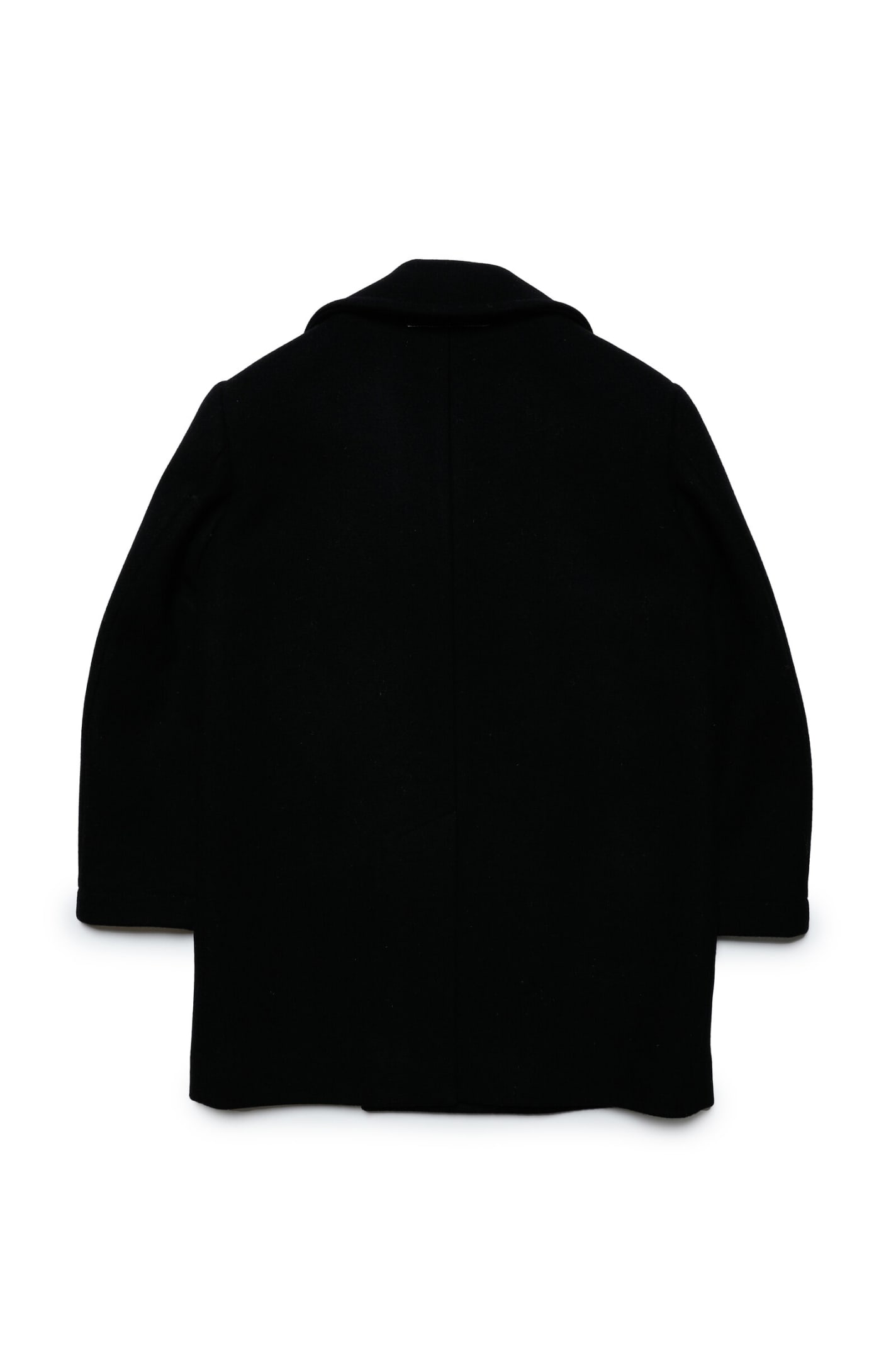 Shop Mm6 Maison Margiela Mm6j55u Jacket Maison Margiela Double-breasted Wool-blend Cloth Coat In Black