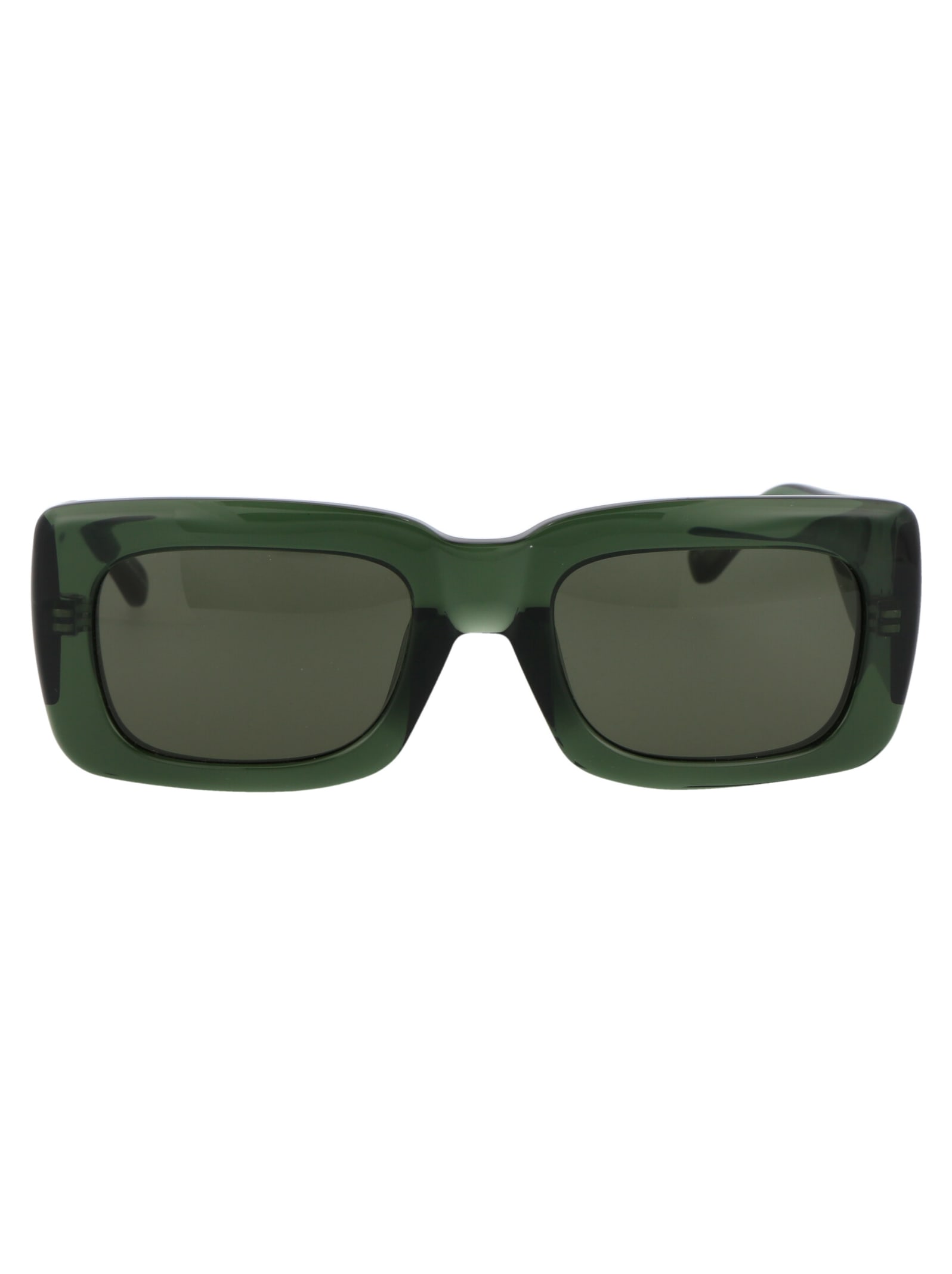 Shop Attico Marfa Sunglasses In 013 Green Green Green